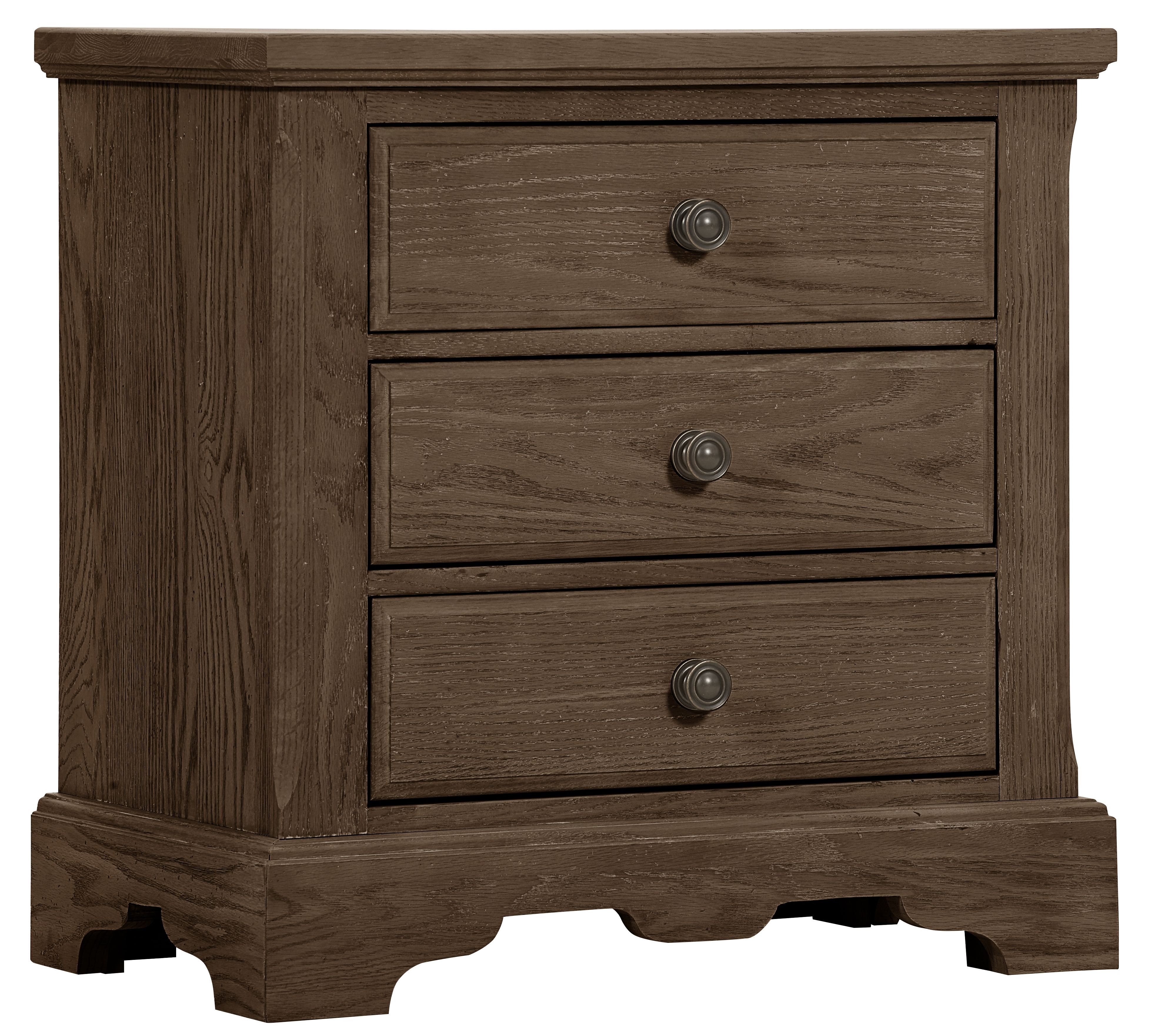 Vaughan-Bassett Heritage - 3-Drawers Nightstand - Cobblestone Oak