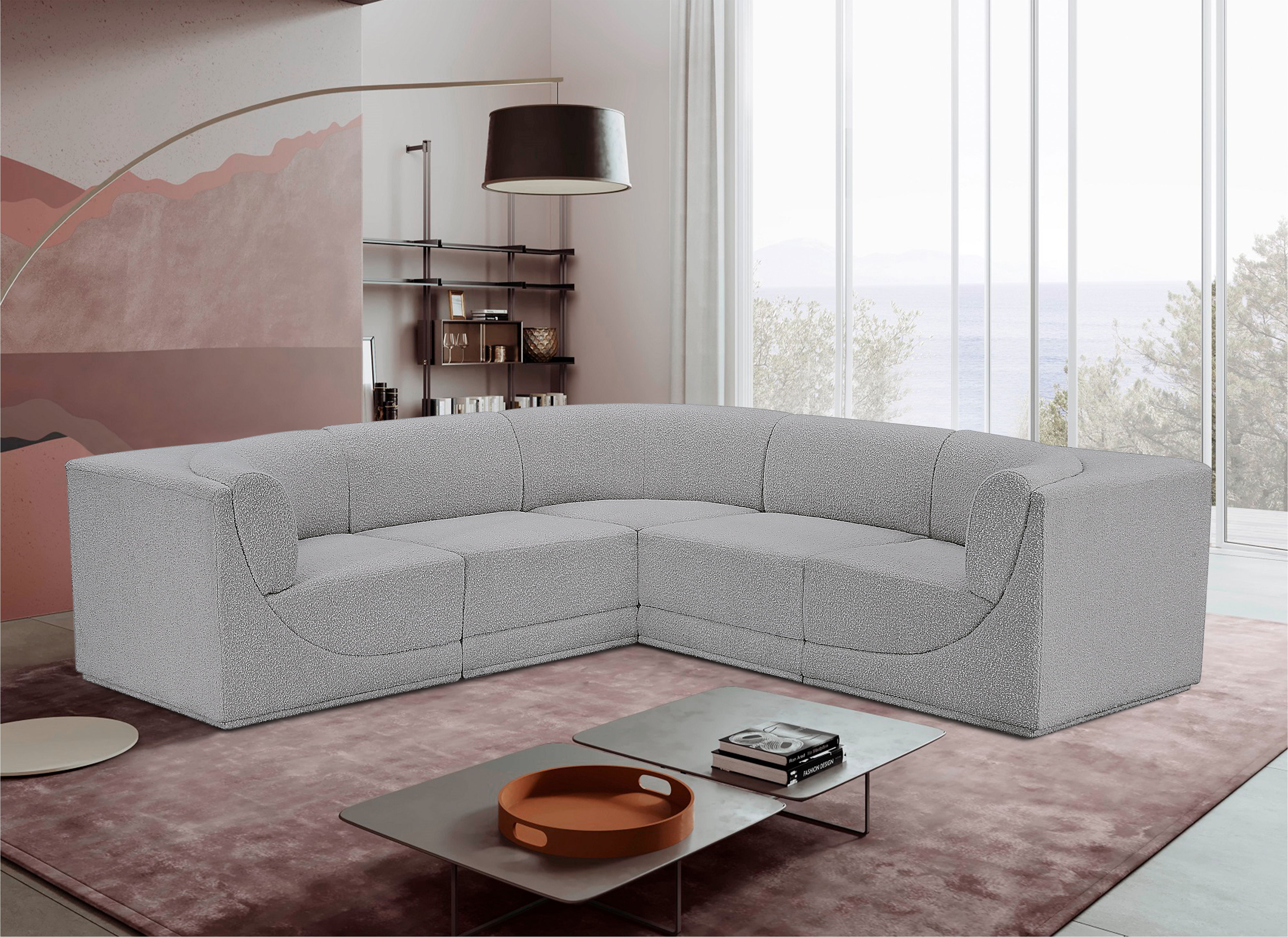 Ollie - 5 Piece Modular Corner Sectional - Gray