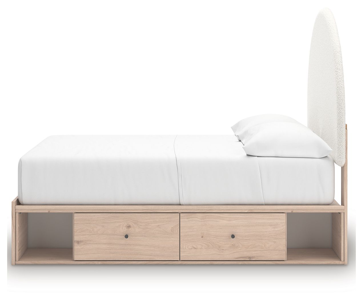 Ashley Furniture Arloster - Full Upholstered Panel Bed With 2 Under Bed Storage Units - Tan / White - Image 9