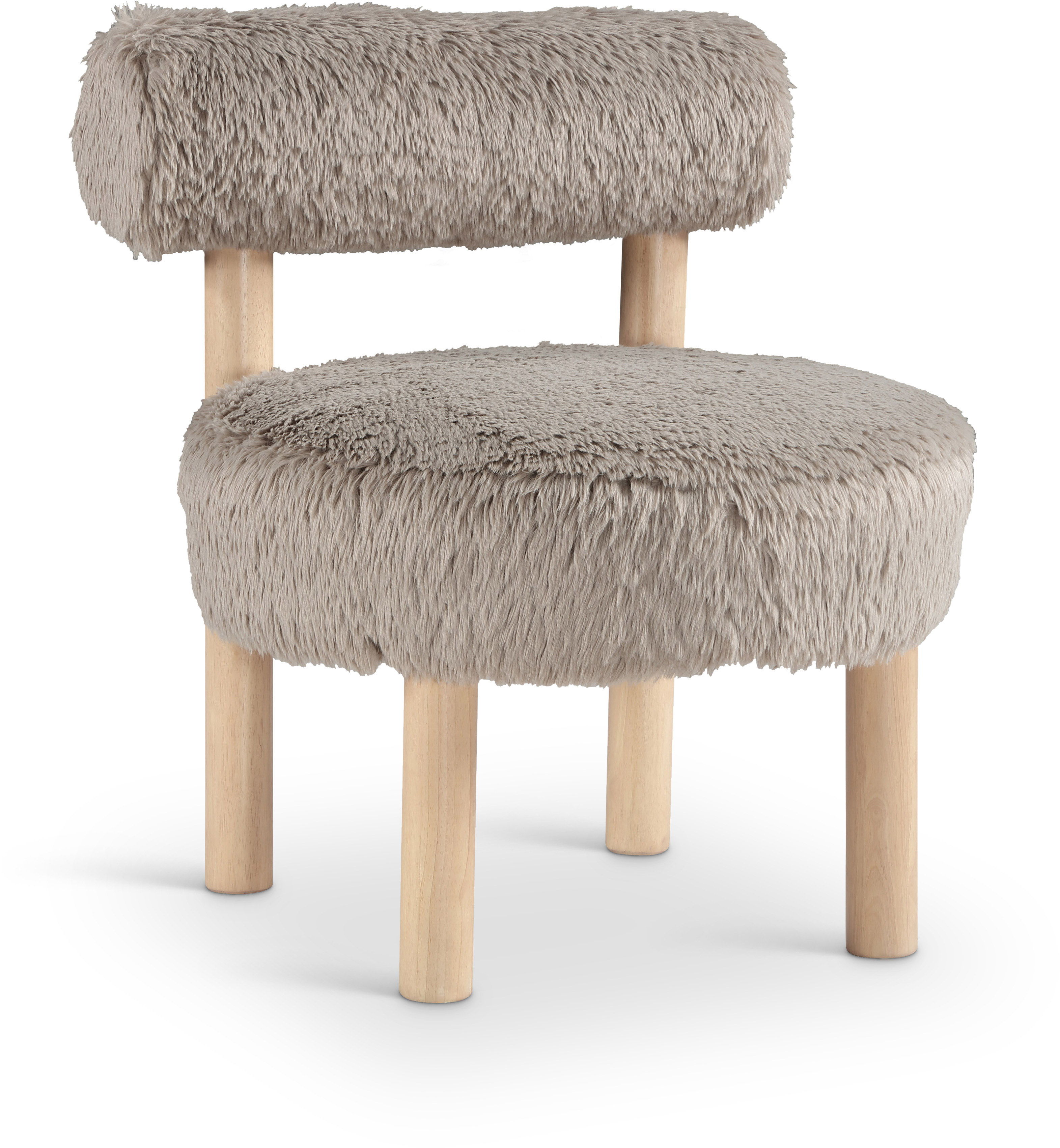 Ambre - Vegan Shearling Fabric Accent Chair - Beige