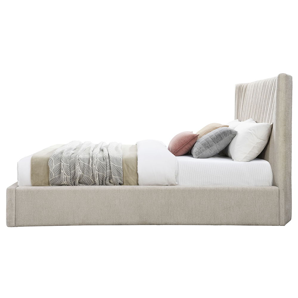 Loren - Queen Bed - Beige Fabric, beige, view 3