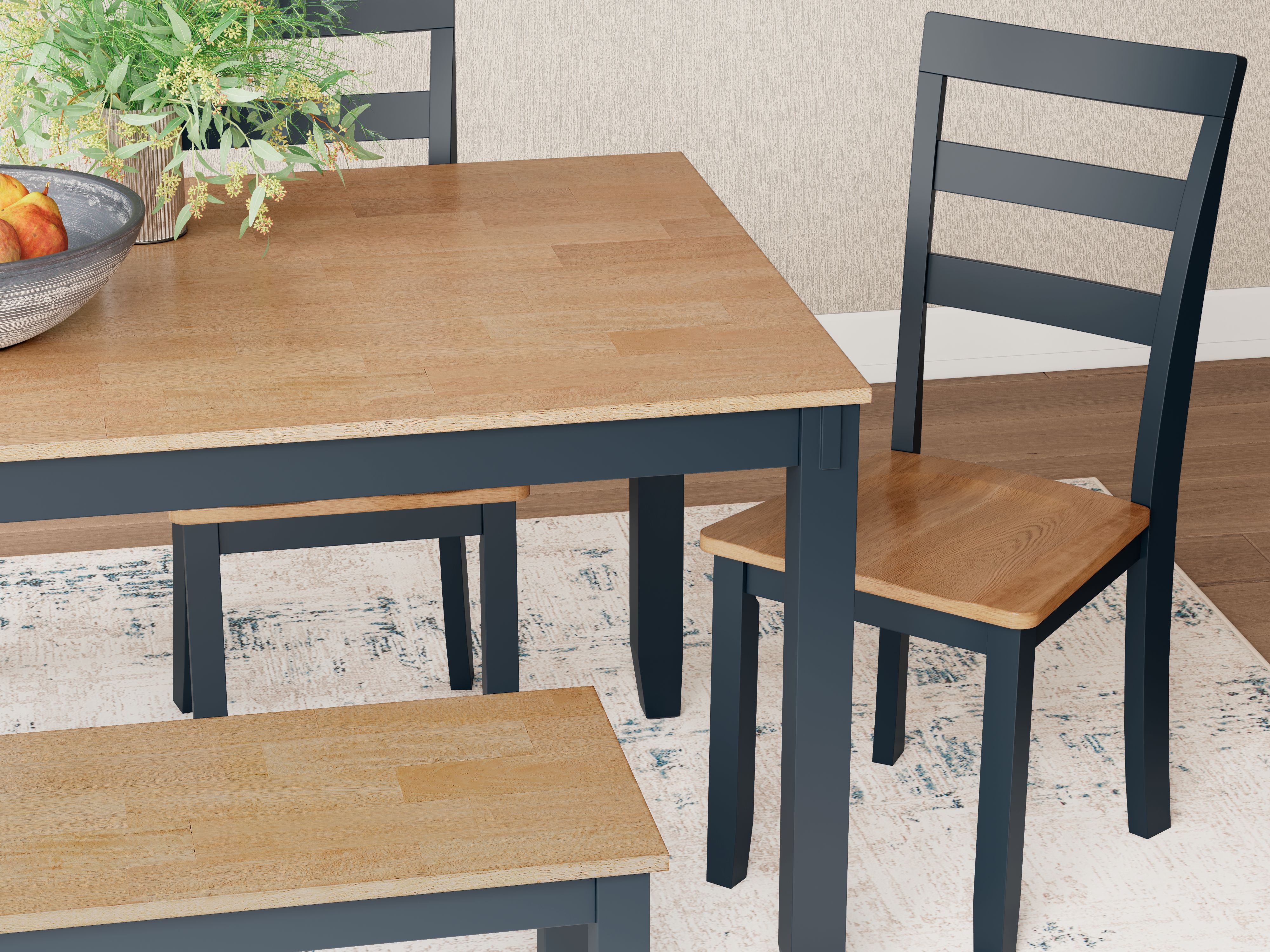 Ashley Furniture Gesthaven - Dining Room Table Set (Set of 6) - Natural / Blue - Image 5