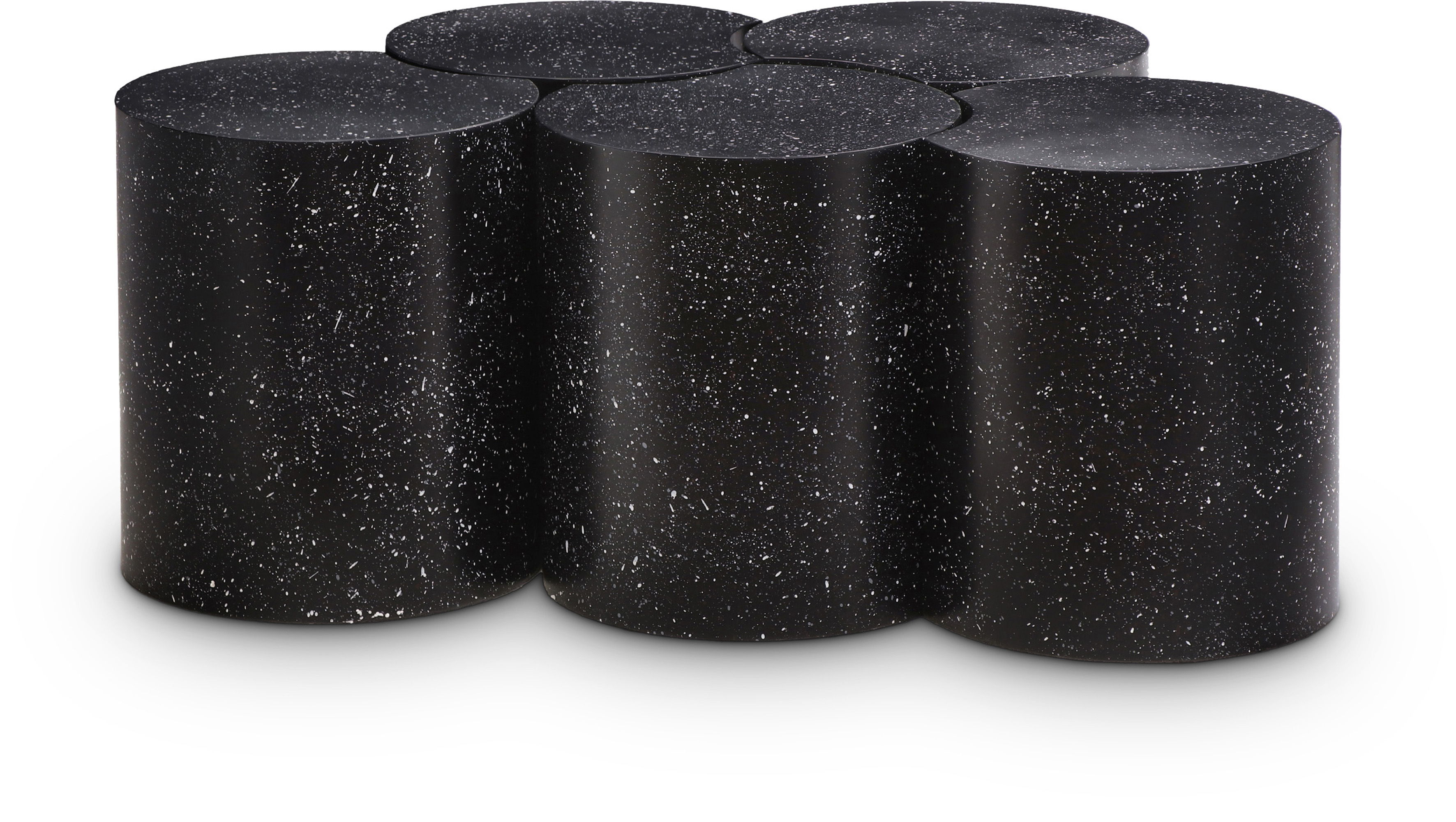 Dimple - 20" 5 Piece Modular Coffee Table - Black Terazzo