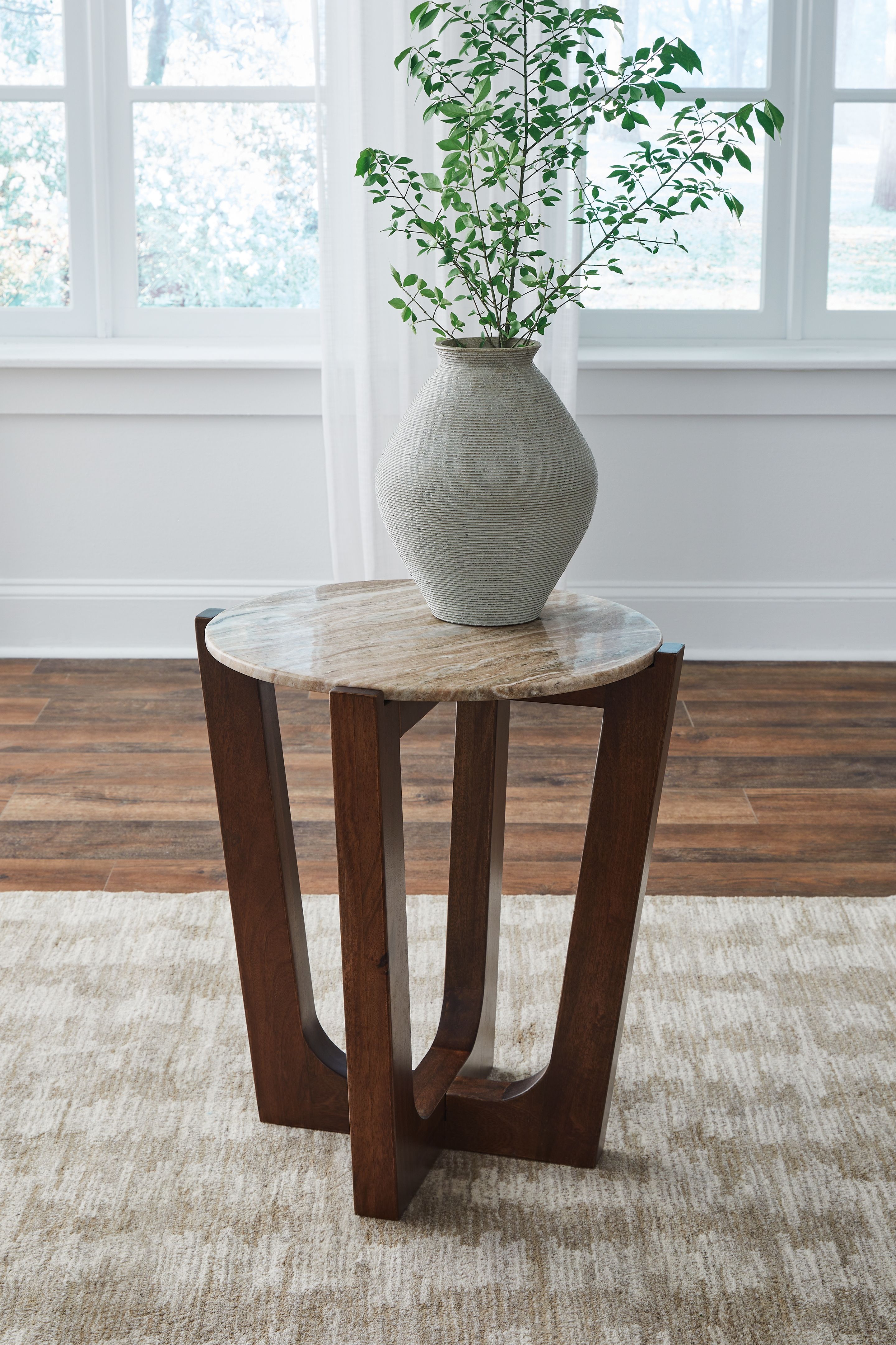 Ashley Furniture Tanidore - Round End Table - Warm Brown - Image 2