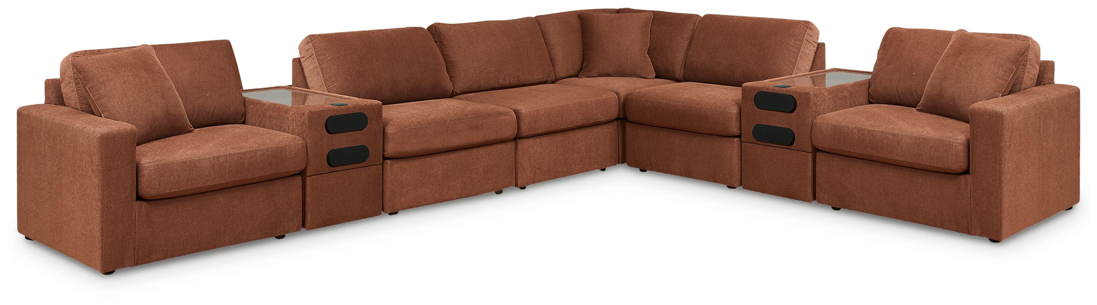 8 Pc · Sectional With 2 Audio System Consoles