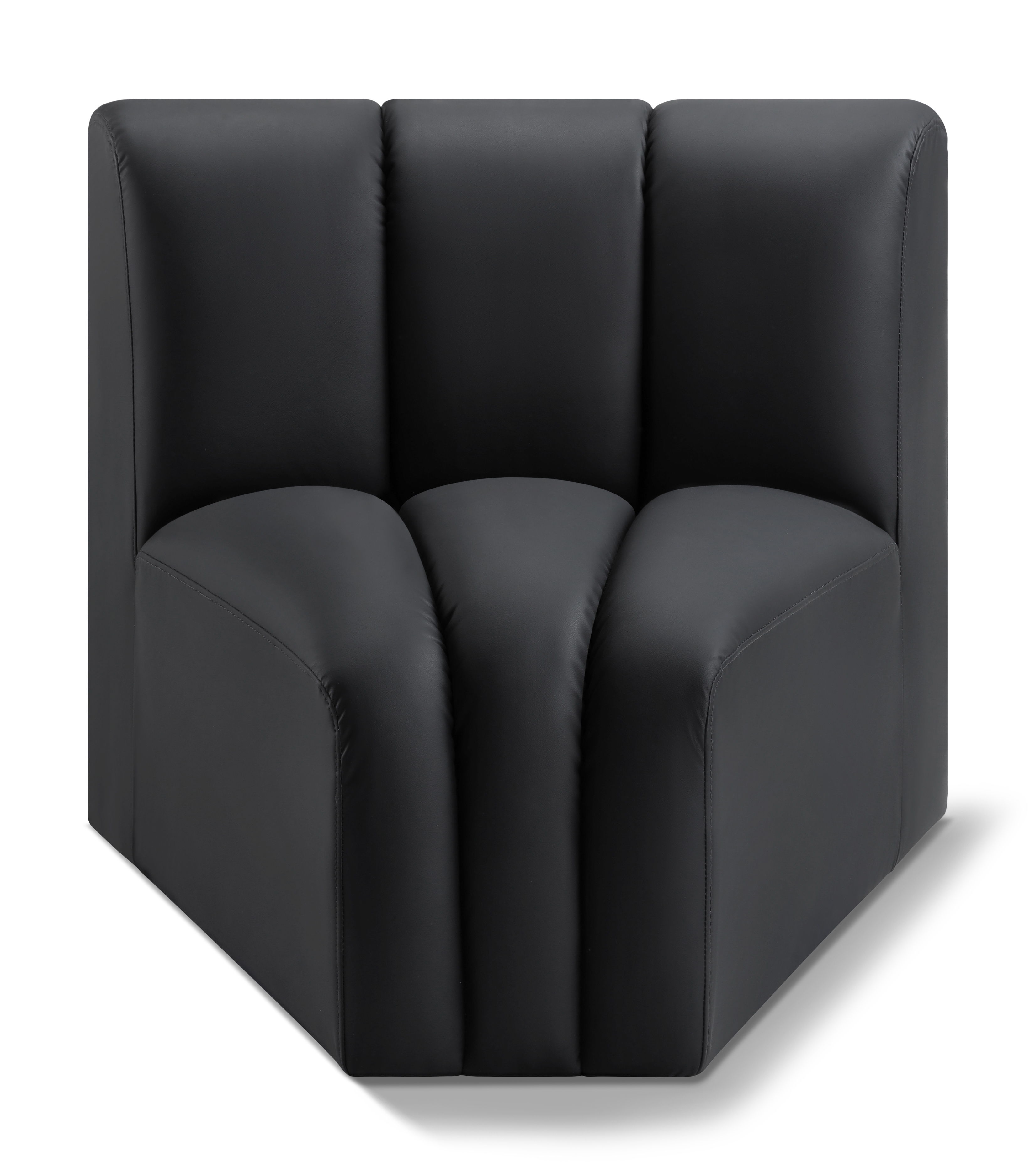 Arc - Faux Leather Curved Corner Chair - Black