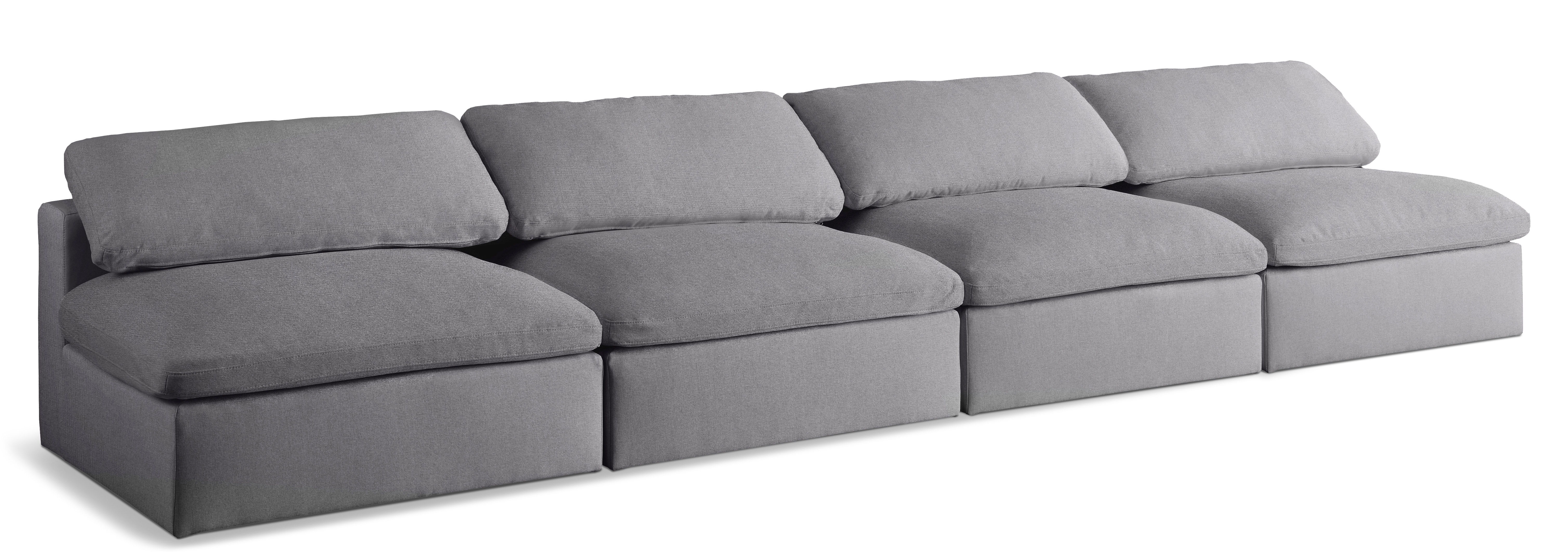 Serene - 4 Seat Modular Armless Sofa - Gray