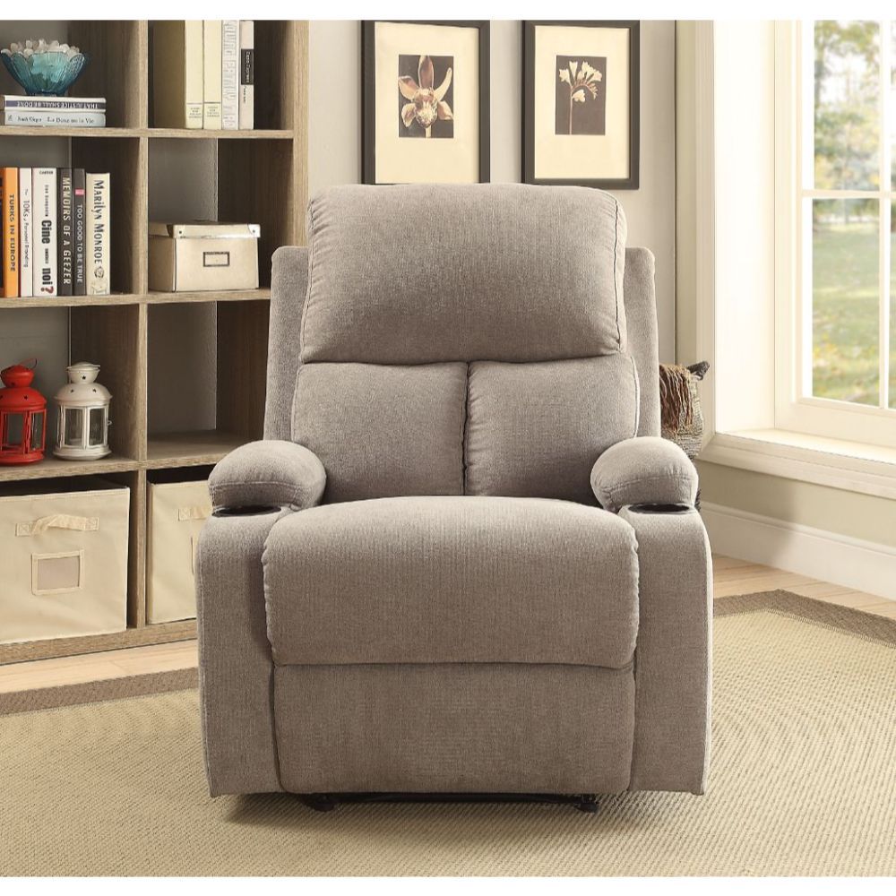 Rosia - Motion Recliner - Gray Linen, dark gray, view 4