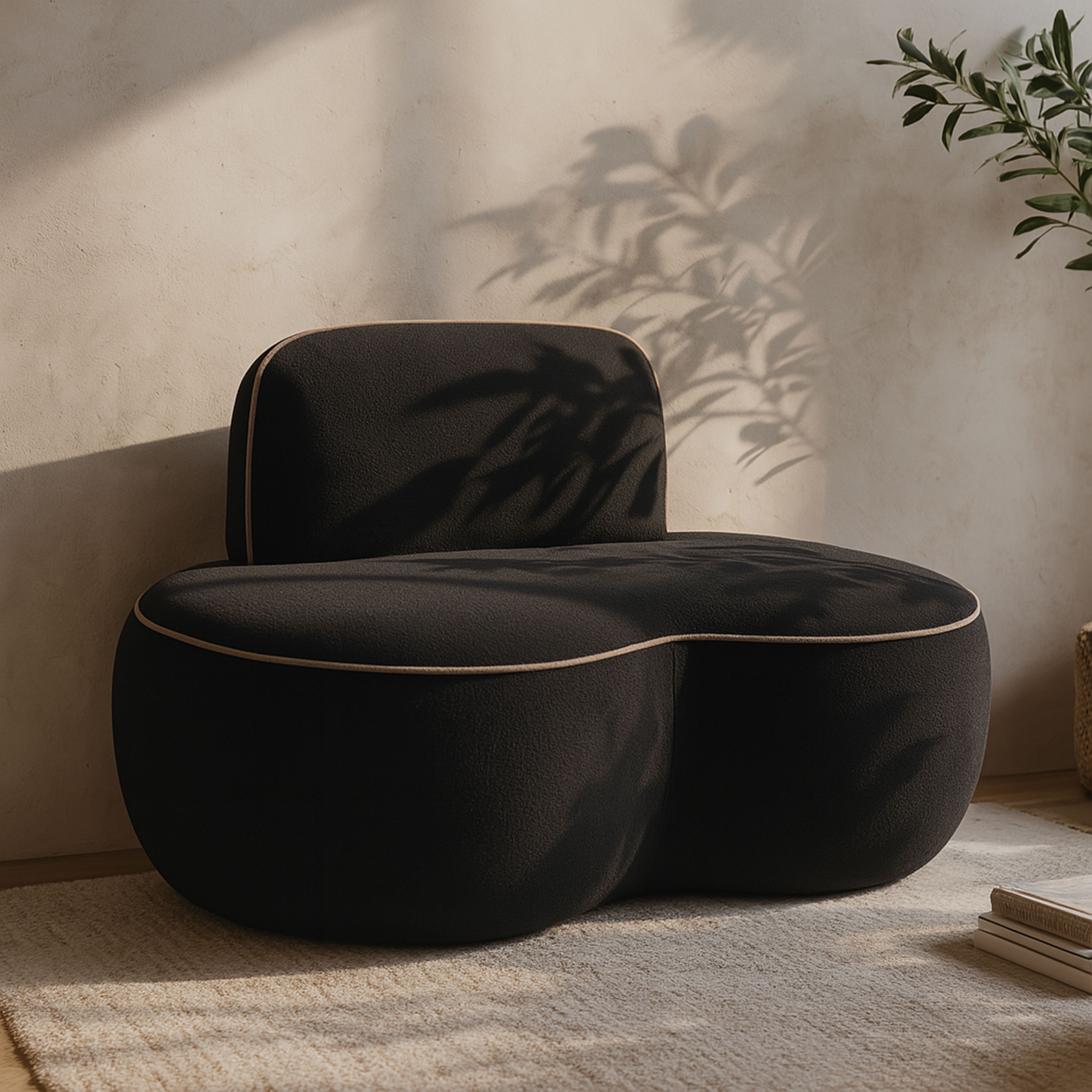 Swerve - Velvet Upholstered Chair - Black