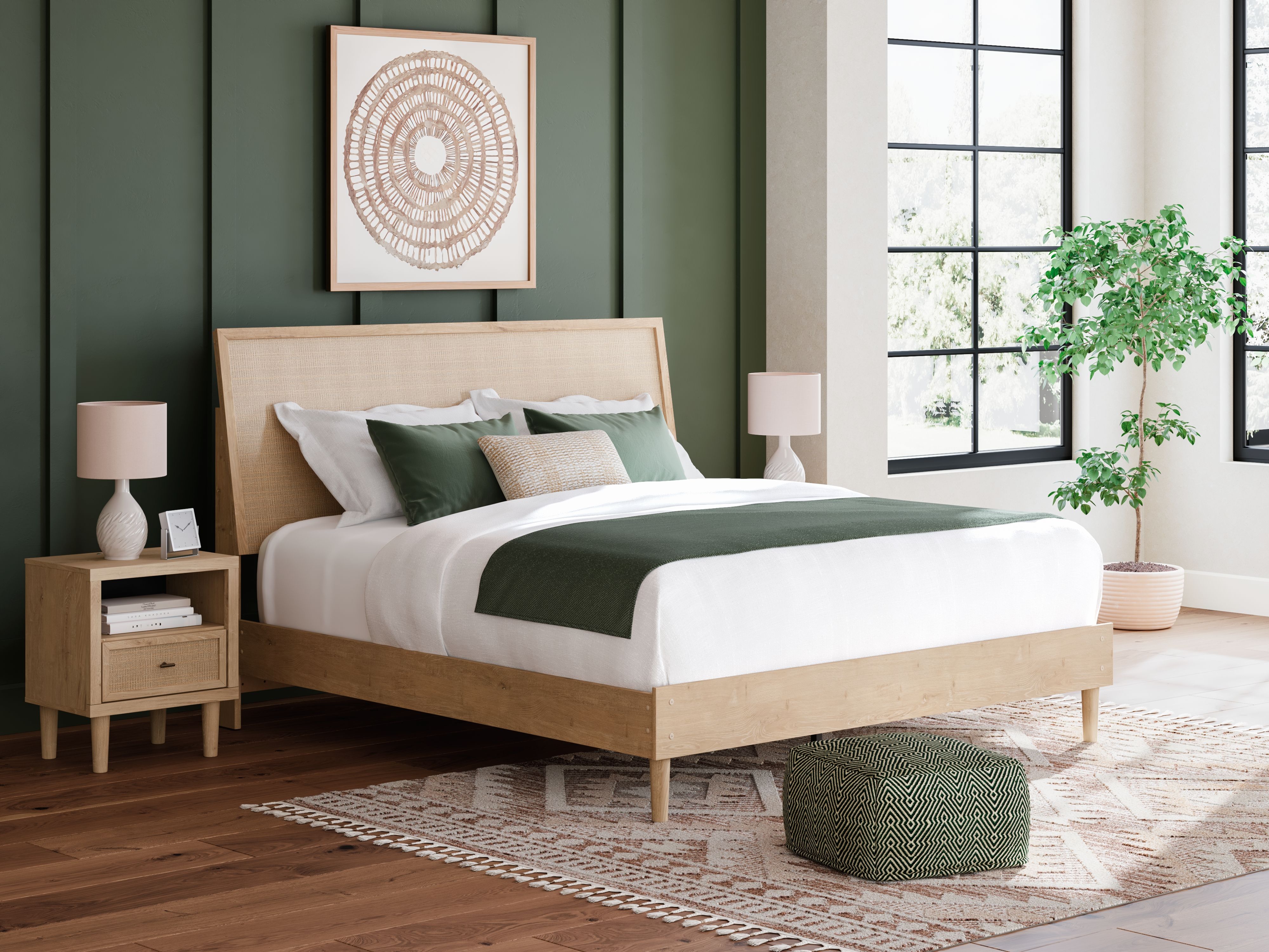 Cielden - King Panel Bed - Two-tone