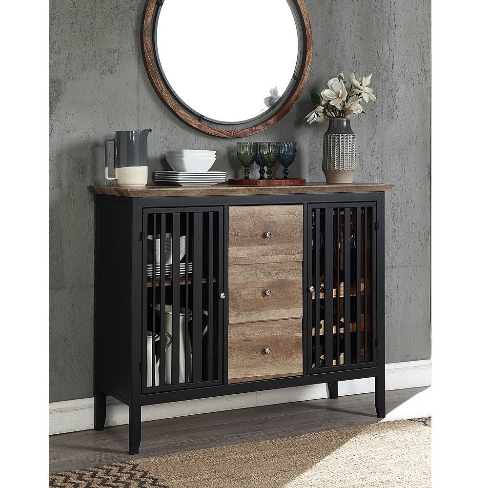 Zudora - Server - Antique Oak & Sandy Black, black, view 8