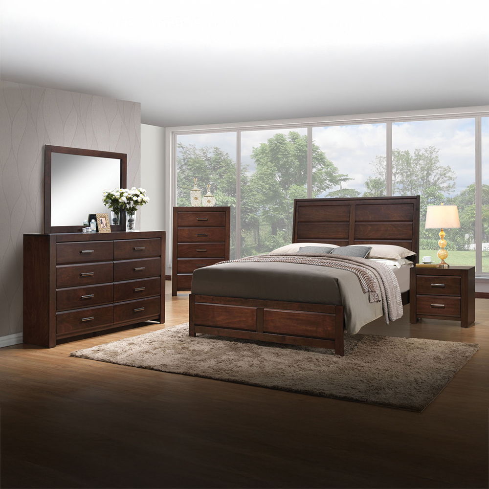 Oberreit - Queen Bed - Walnut, dark brown, view 3