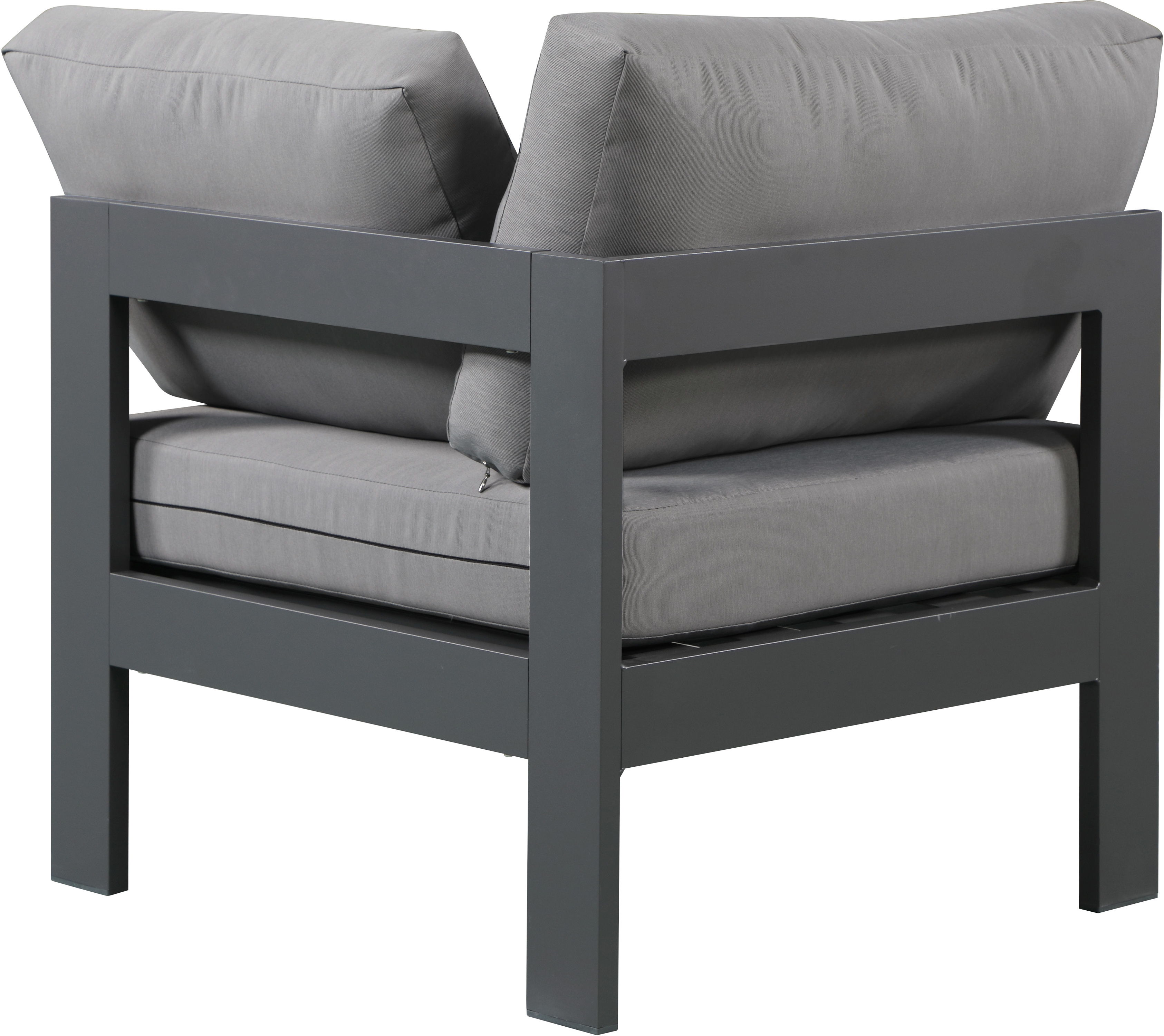 Nizuc - Outdoor Patio Corner Chair With Gray Base - Gray