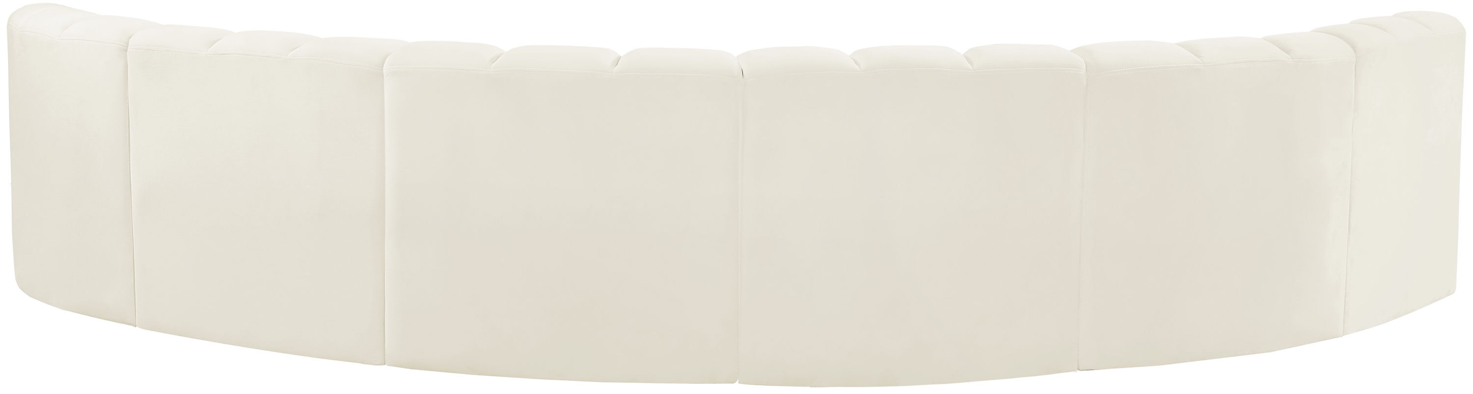 Arc - Velvet 6 Piece U-Shaped Modular Sofa - Cream