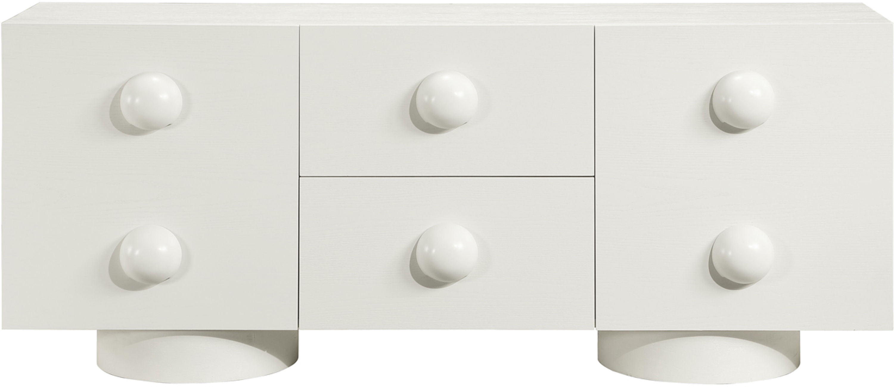 Bubble - Rubberwood with Oak Veneer Sideboard / Buffet - Cream