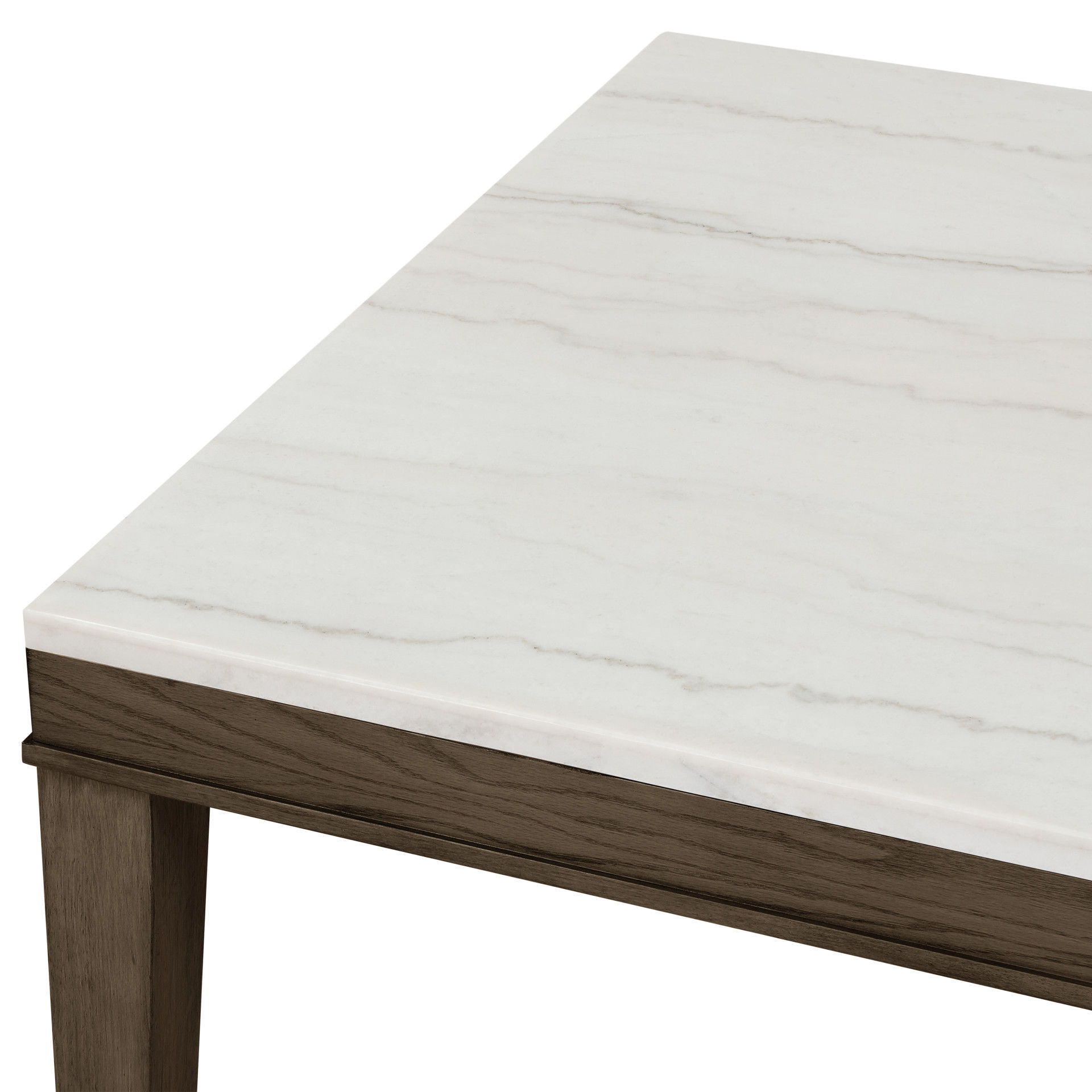 Essence - 70" Rectangle Dining Table With Marble Top - Brown, dark brown, view 4
