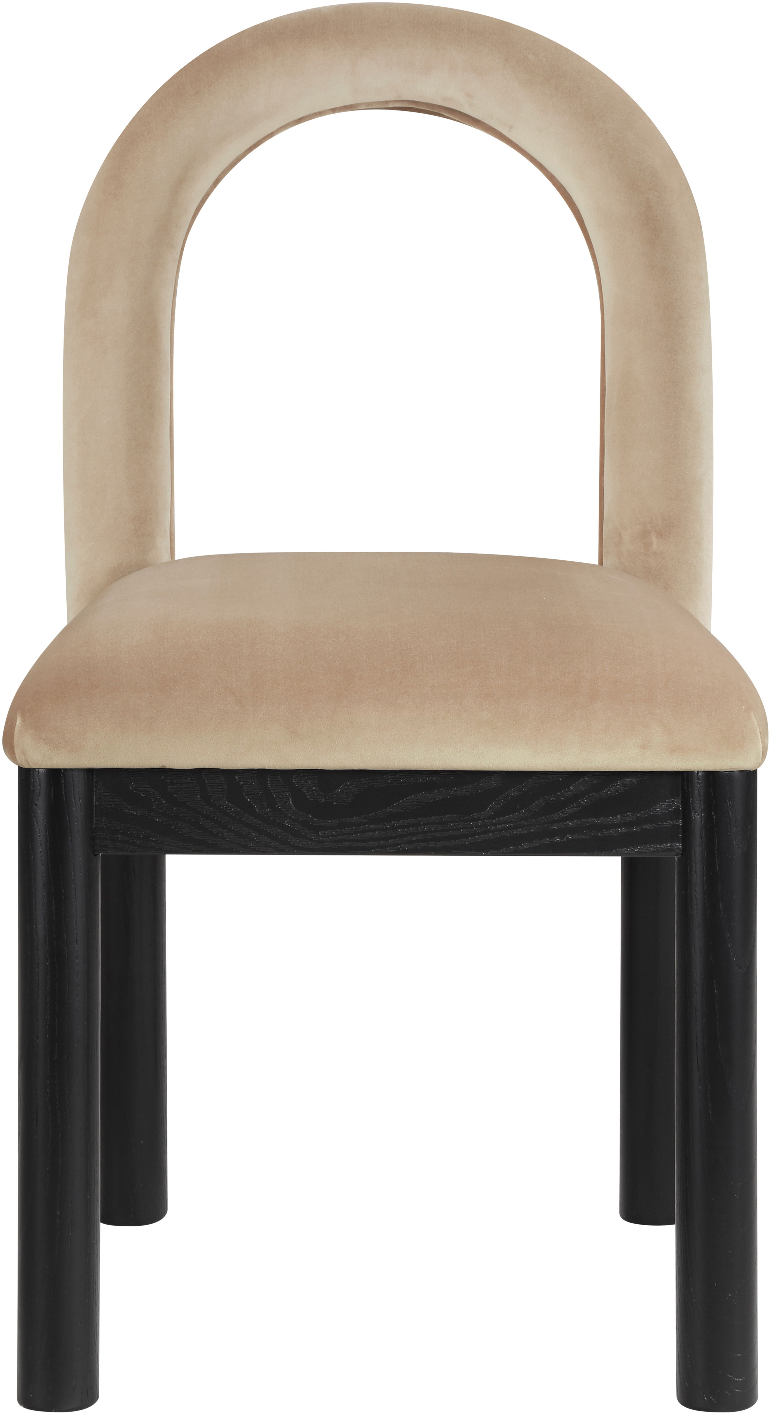Conrad - Velvet Dining Chair With Black Legs - Beige