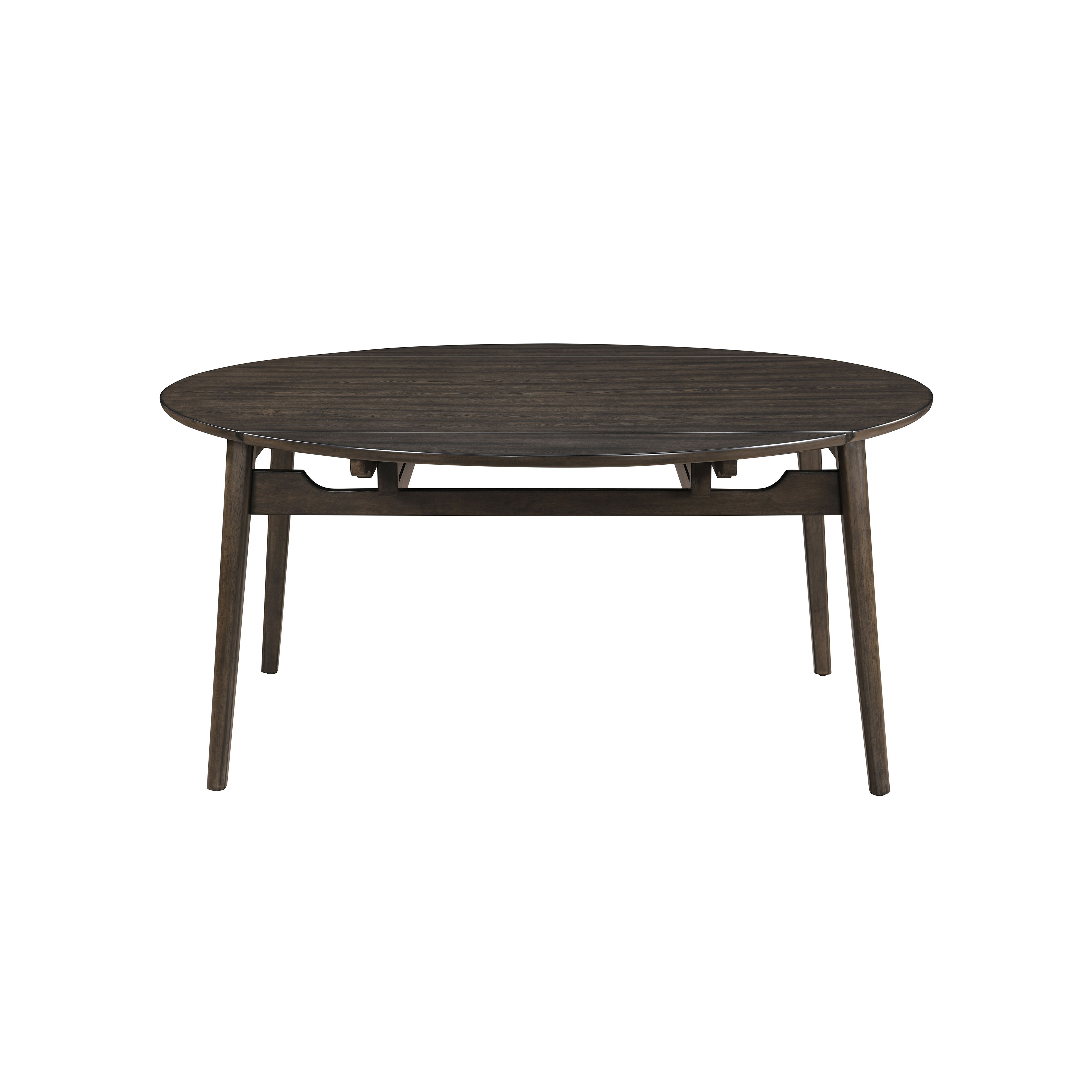 Rex - 65" Round Dining Table With Leaves & 6 Chairs - Dark Brown