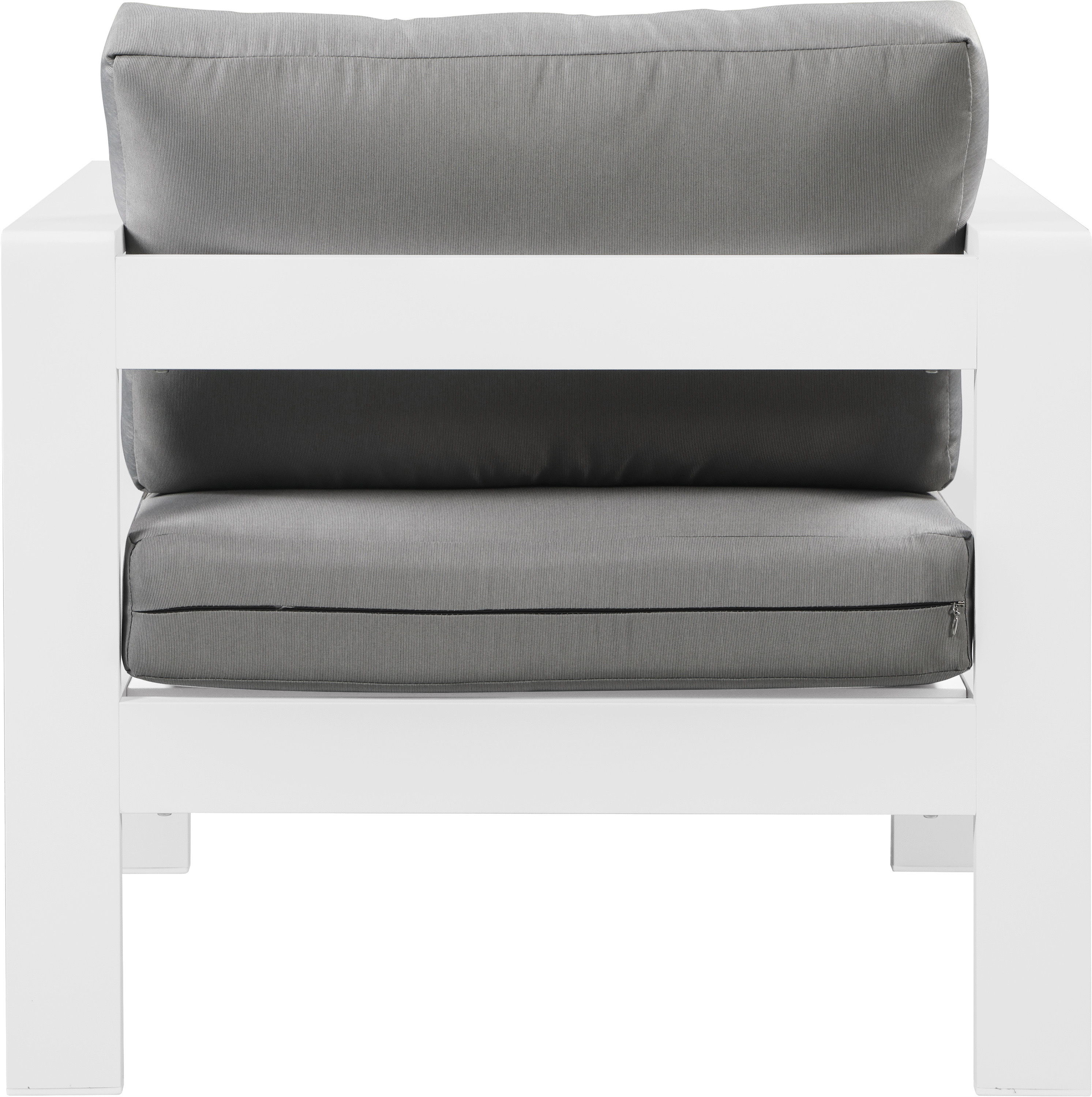 Nizuc - Outdoor Patio Arm Chair With White Frame - Gray