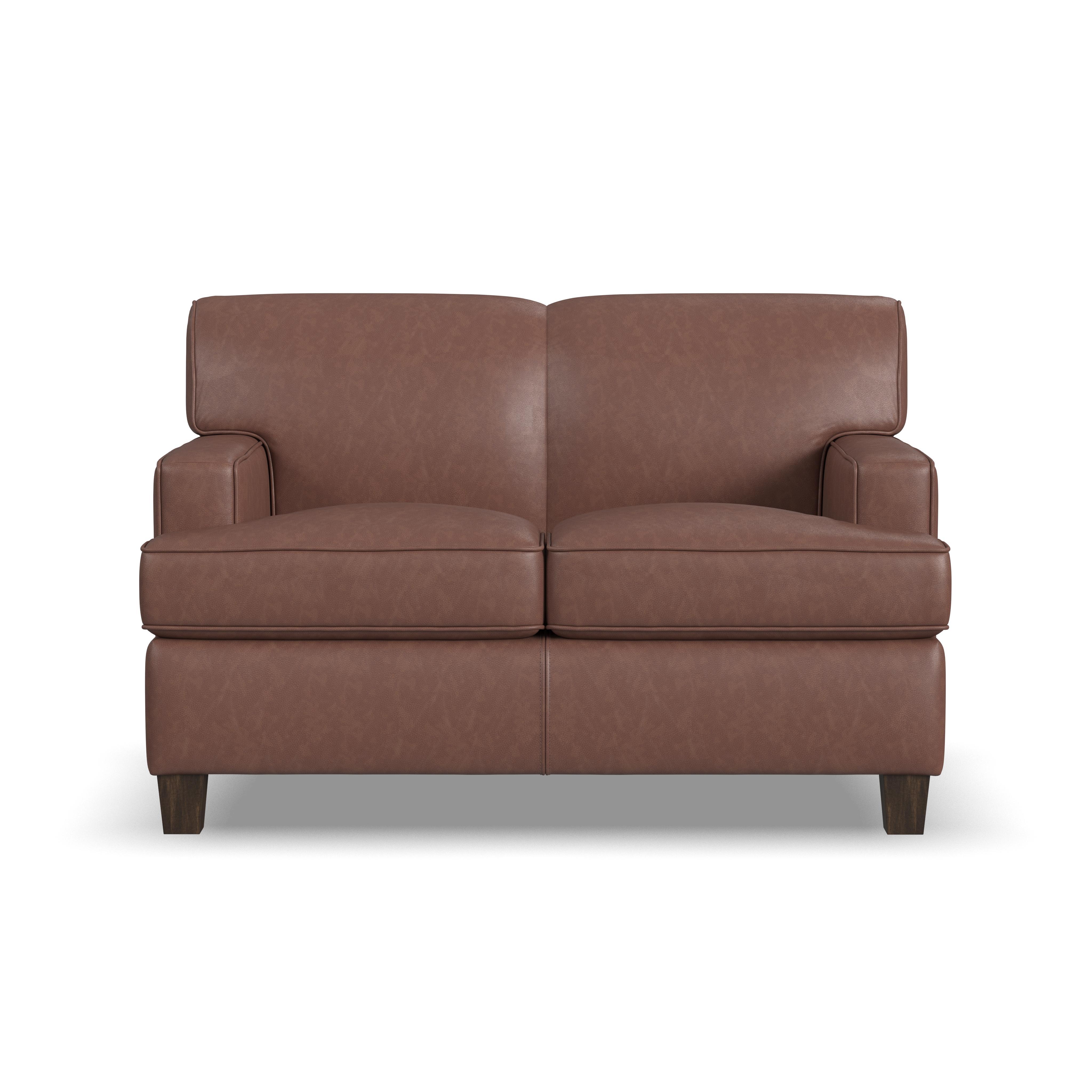 Dempsey - Leather Loveseat, dark brown, view 5