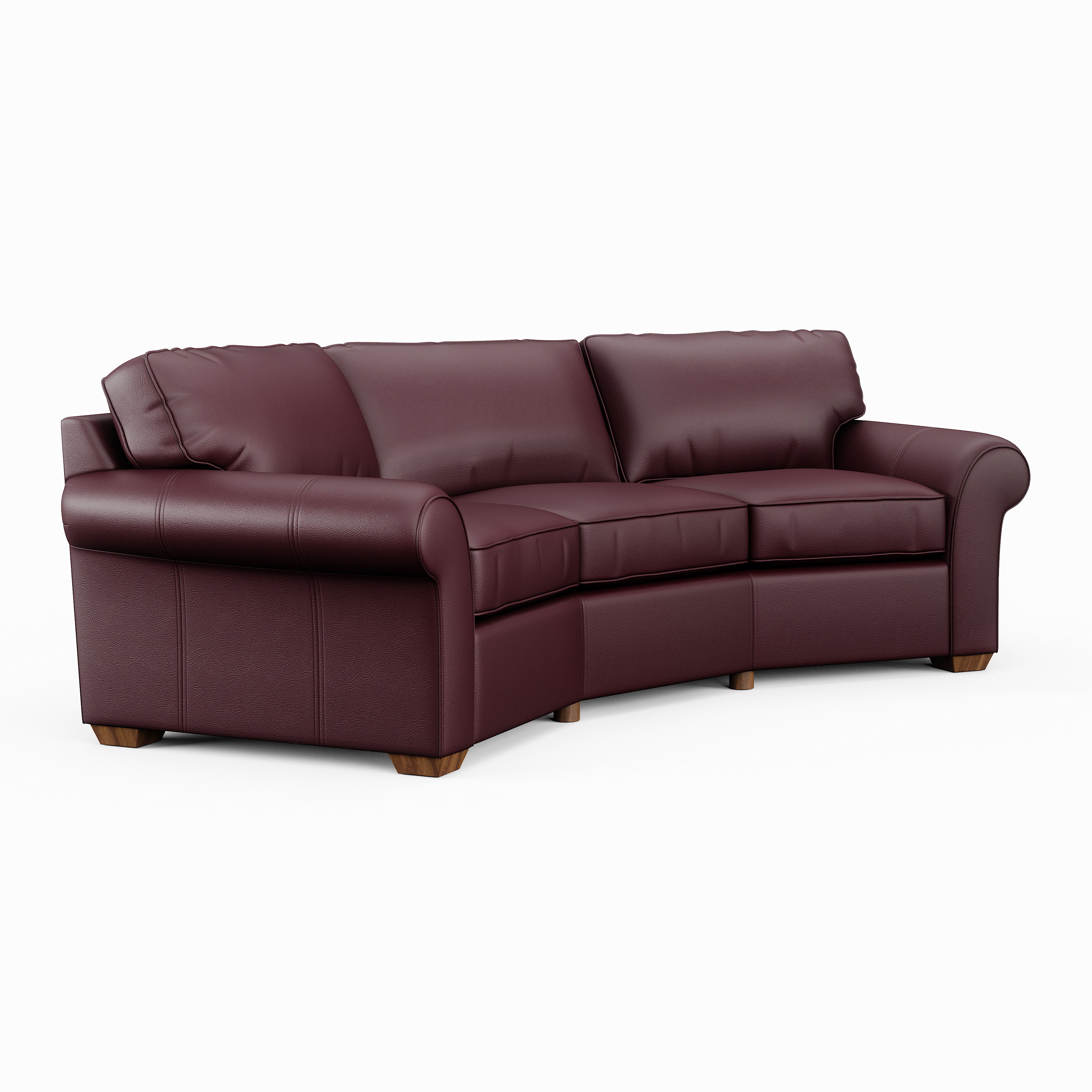 Vail - Leather Conversation Sofa, dark red