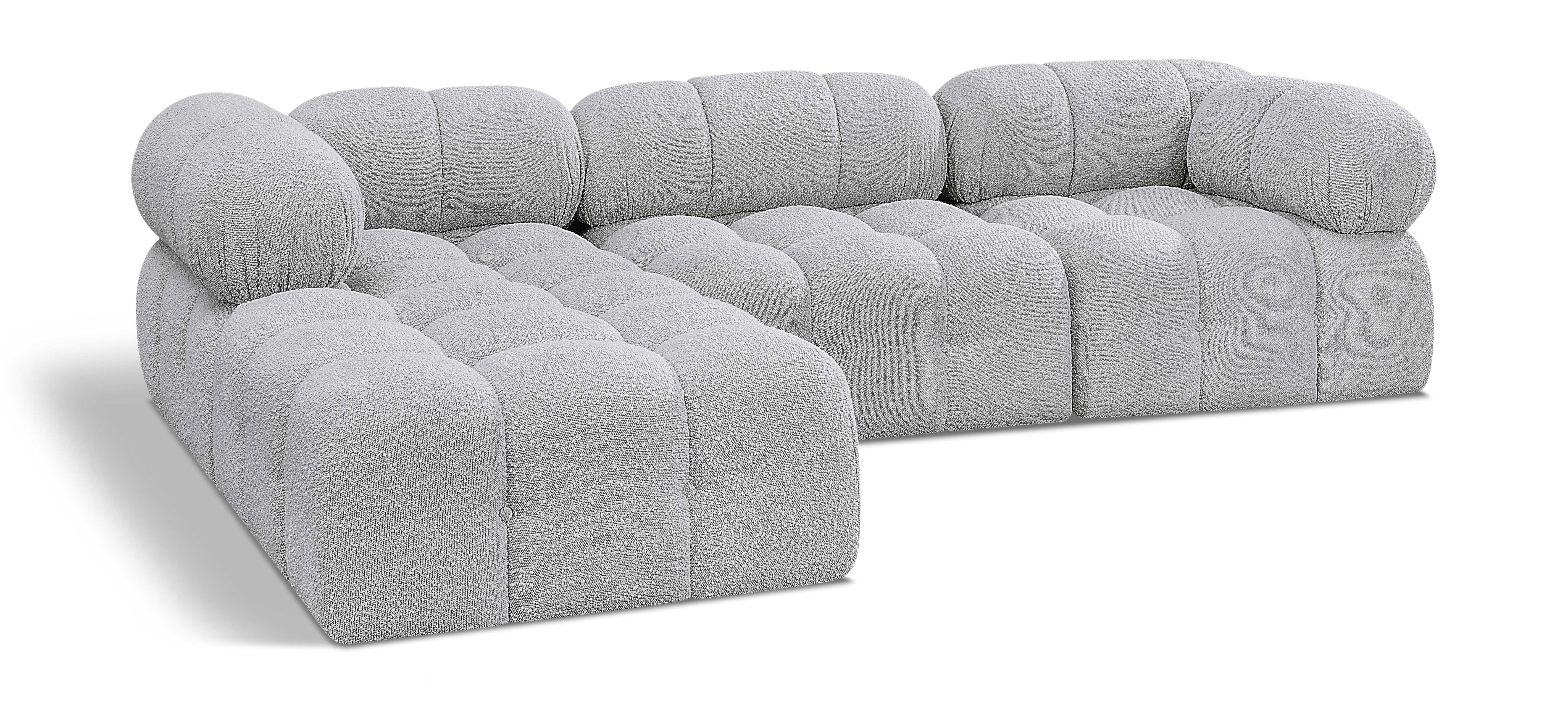 Ames - 4 Piece Fabric Modular Sectional - Gray