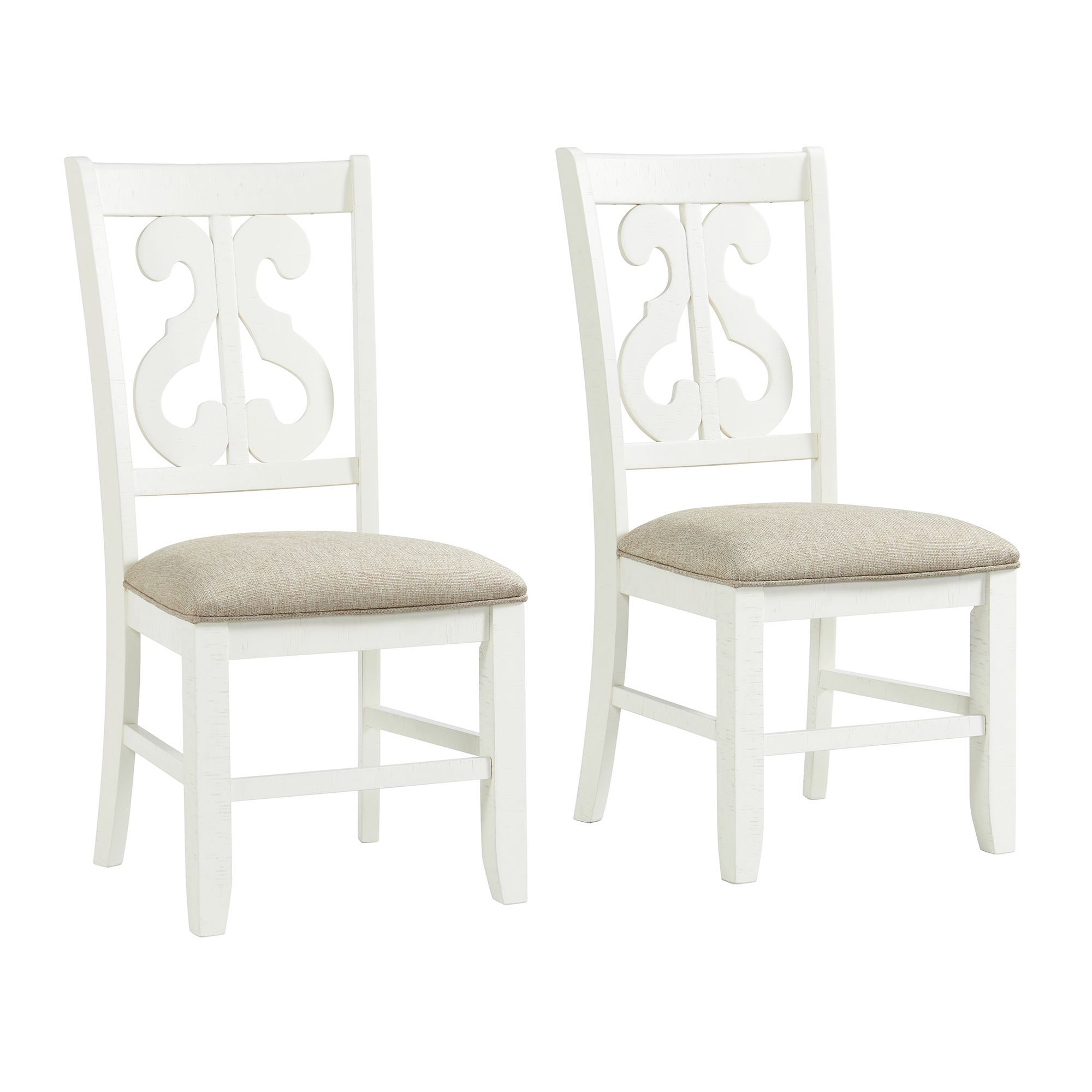 Wooden Swirl Back Side Chair (Set of 2)