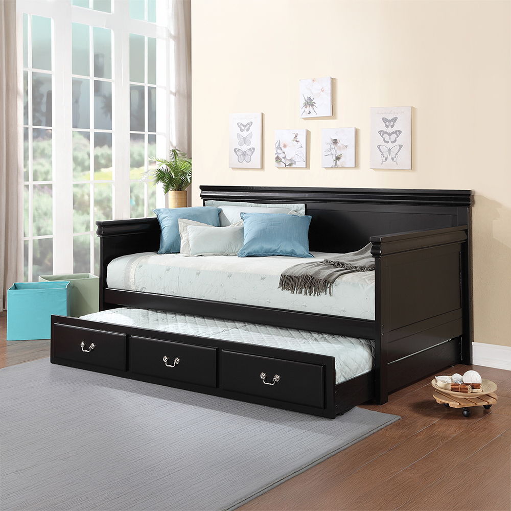 Bailee - Twin Daybed - Black, black, view 3