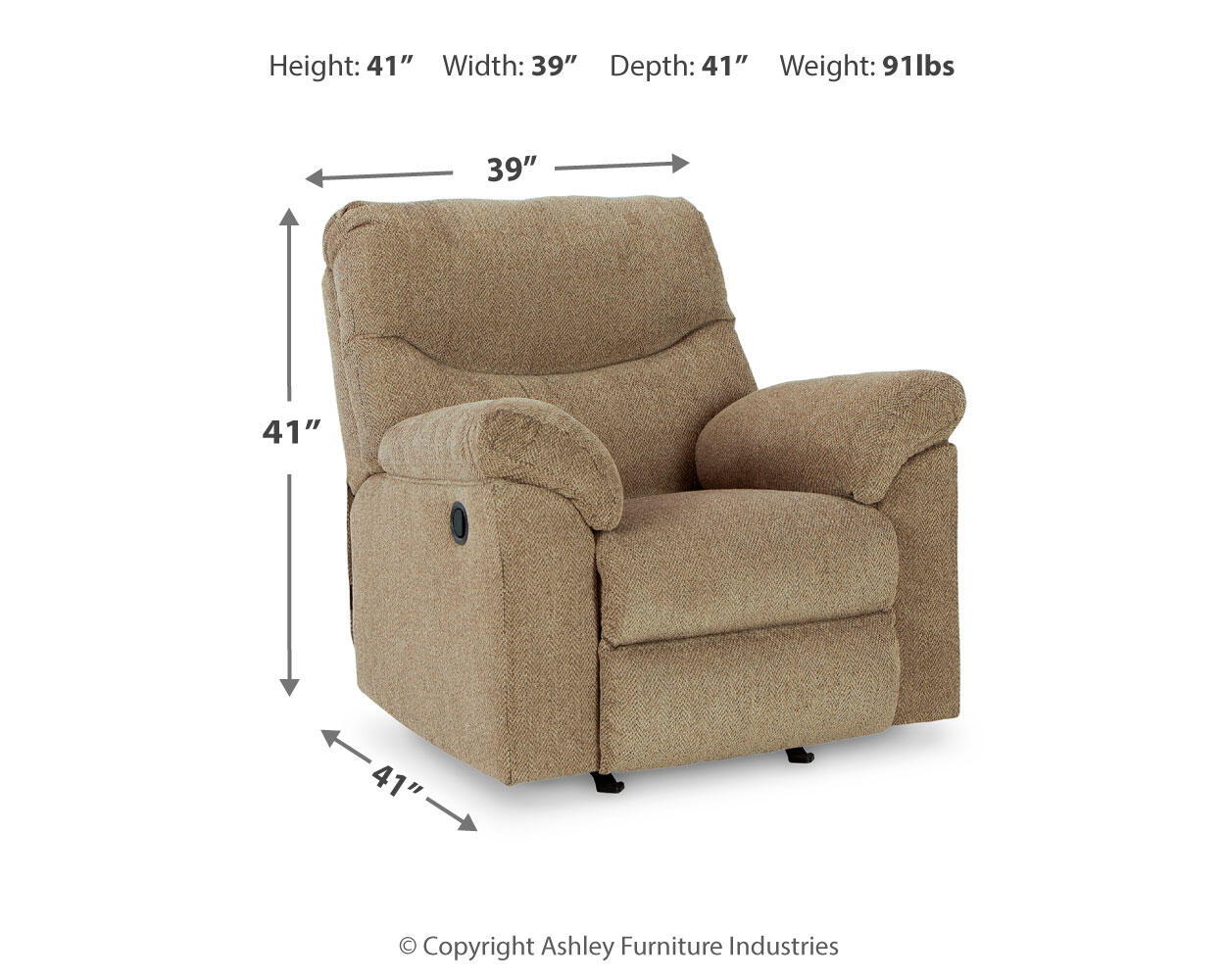 Ashley Furniture Alphons - Rocker Recliner - Briar - Image 9