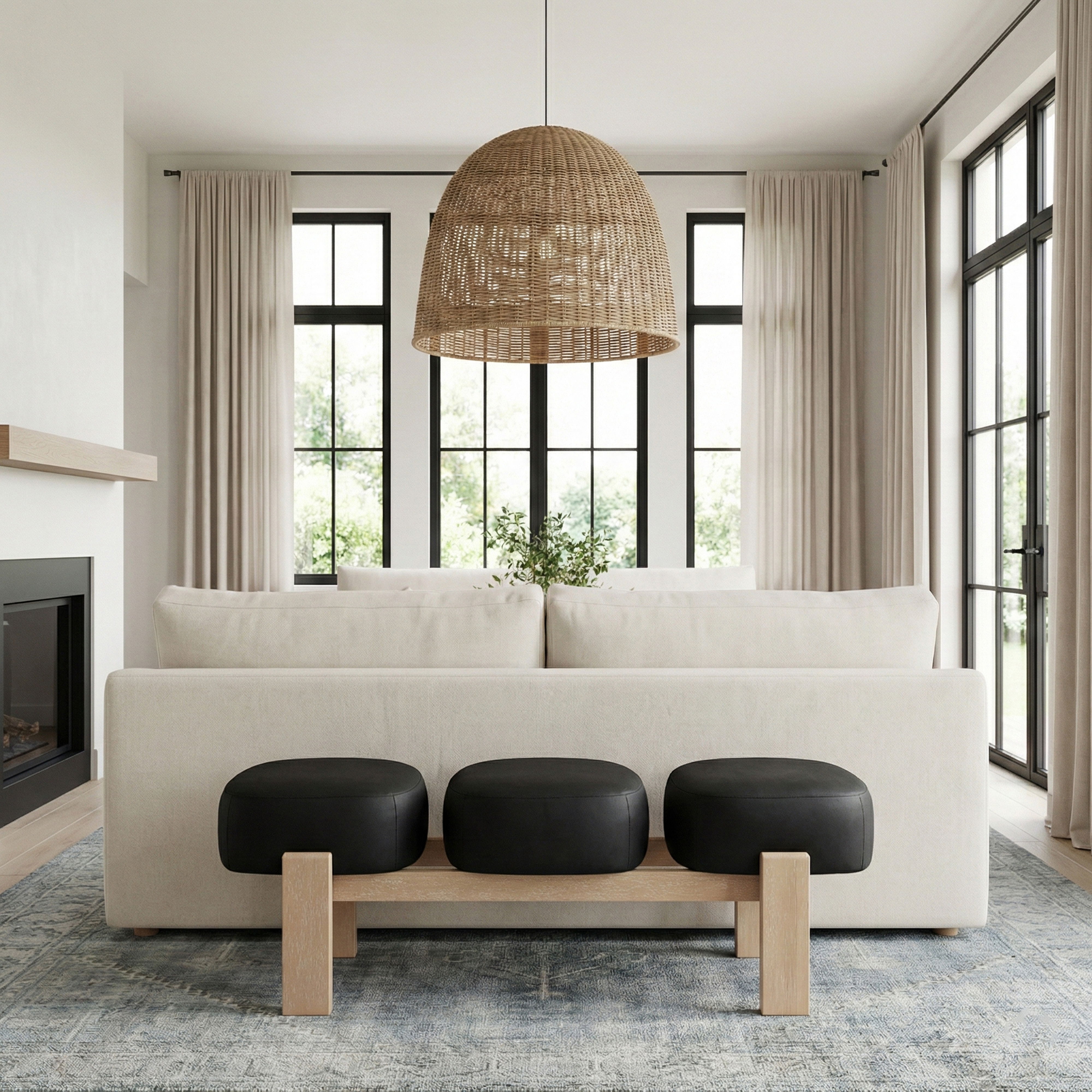 Woodcrest - Vegan Leather Upholstered Bench - Black