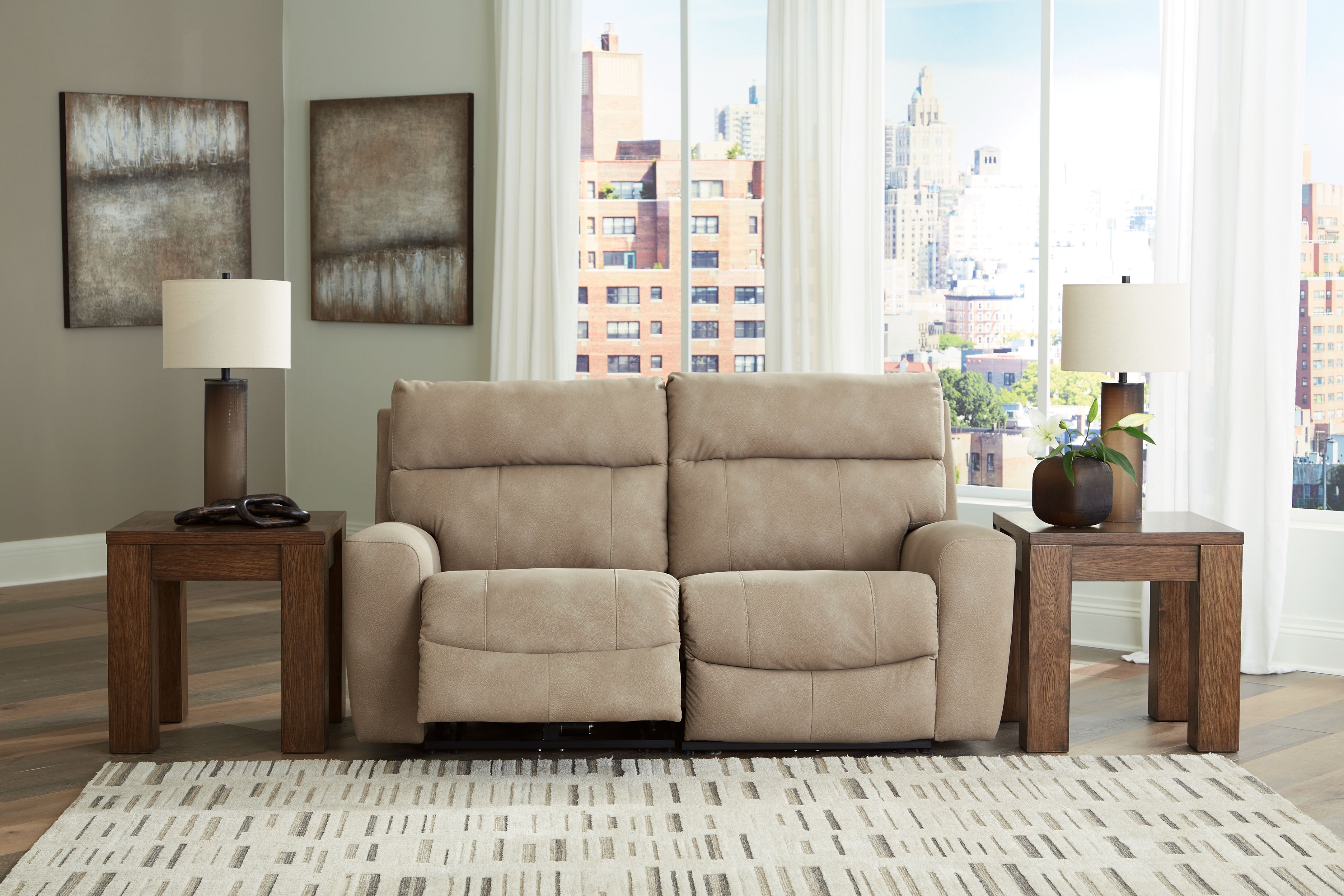 Ashley Furniture Next-Gen Durapella - 2-Piece Power Reclining Sectional Loveseat - Sand - Image 5