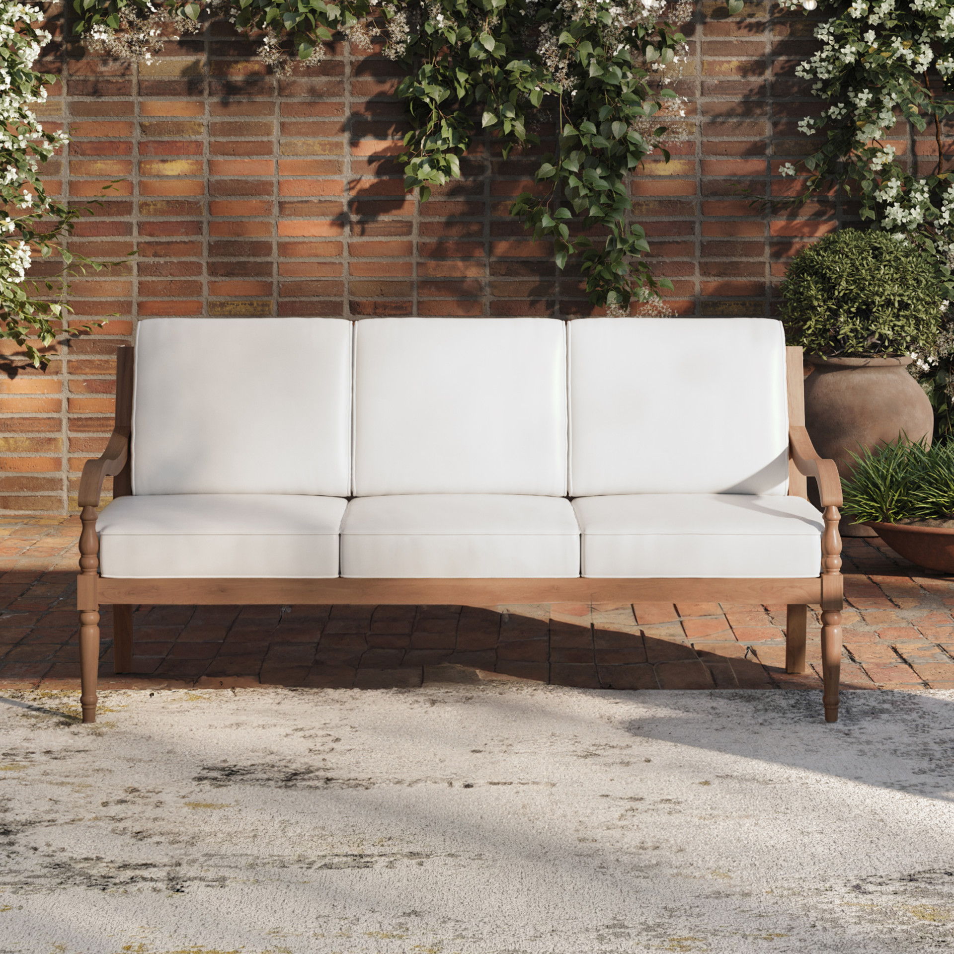 Savannah - Sofa - White Linen, white