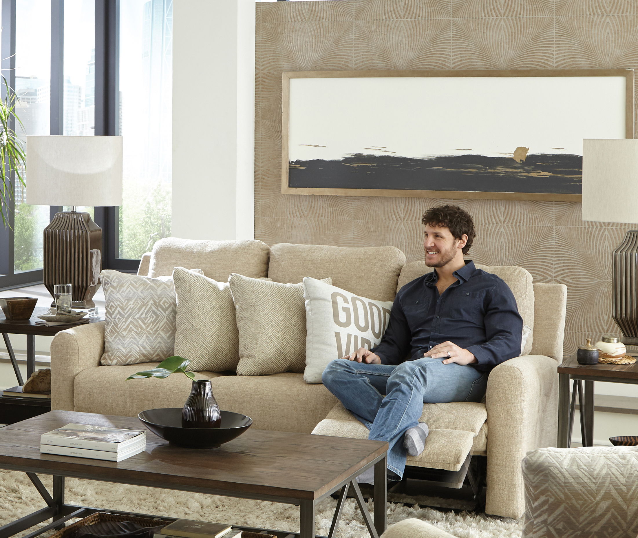 Calvin - Power Reclining Sofa - Putty