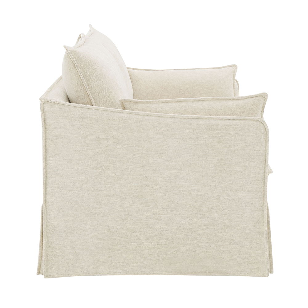 Shane - Loveseat With 2 Pillows - Beige Linen, beige, view 3