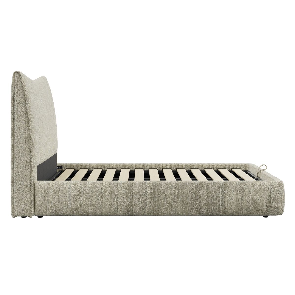 Angulo - Queen Bed With Storage - Beige Chenille, beige, view 2