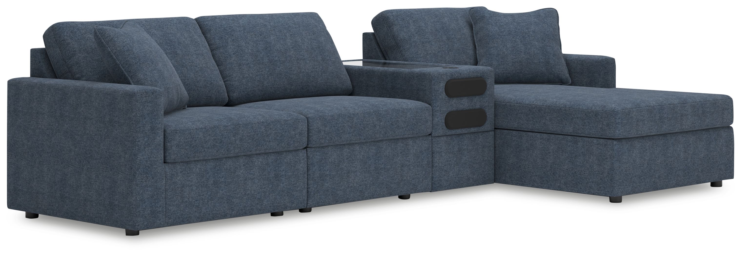 4 Pc · Sectional With Raf Corner Chaise And Audio System Console