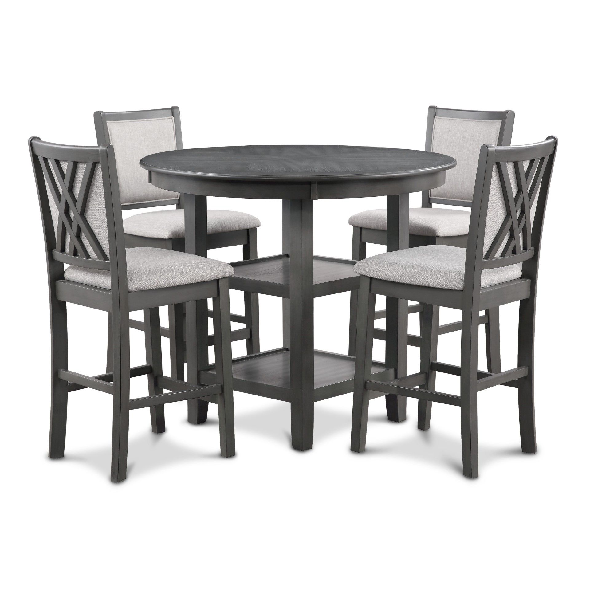 Amy - 5 Piece Counter Dining Set - Gray