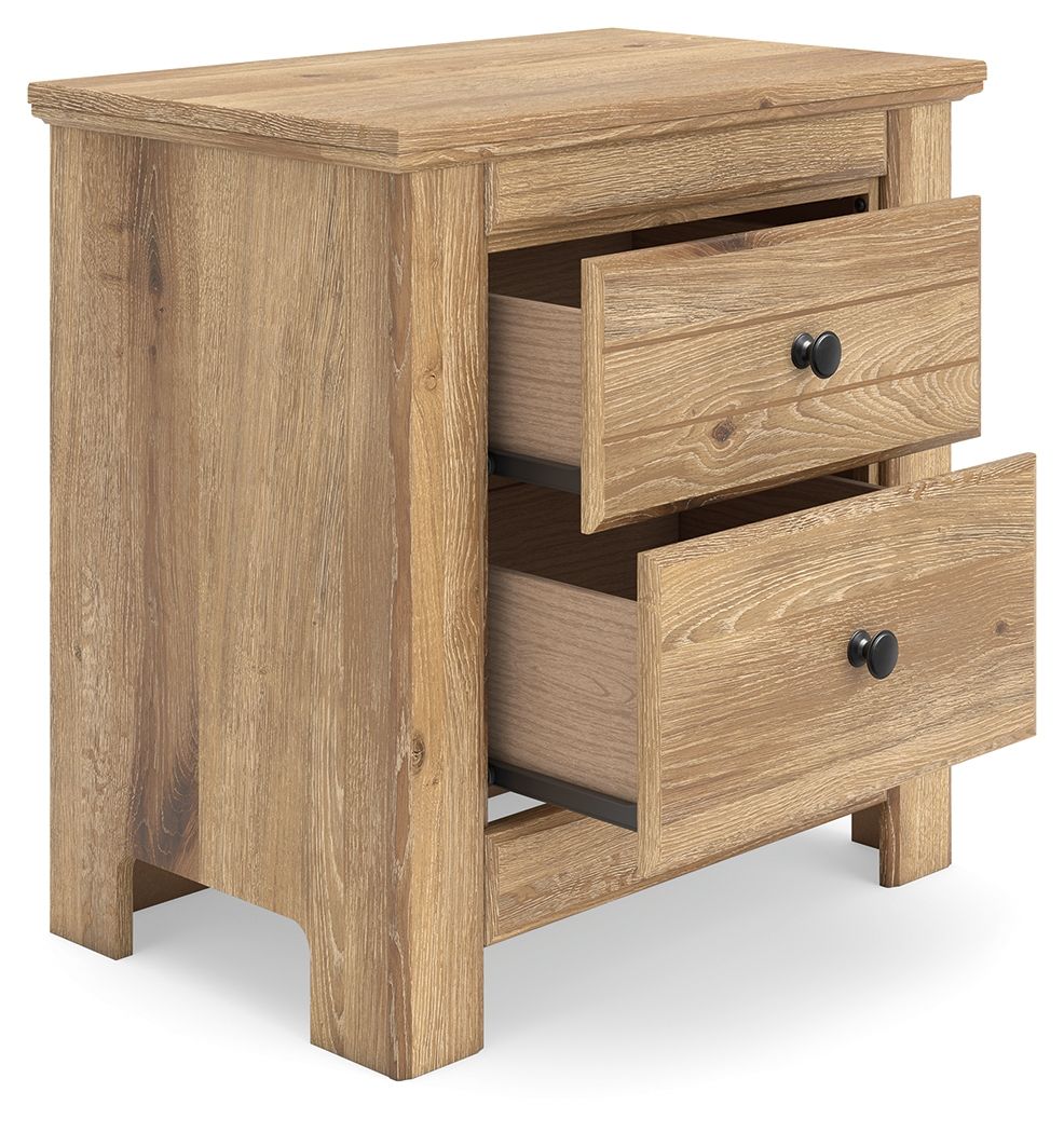 Makidern - Two Drawer Night Stand - Tan