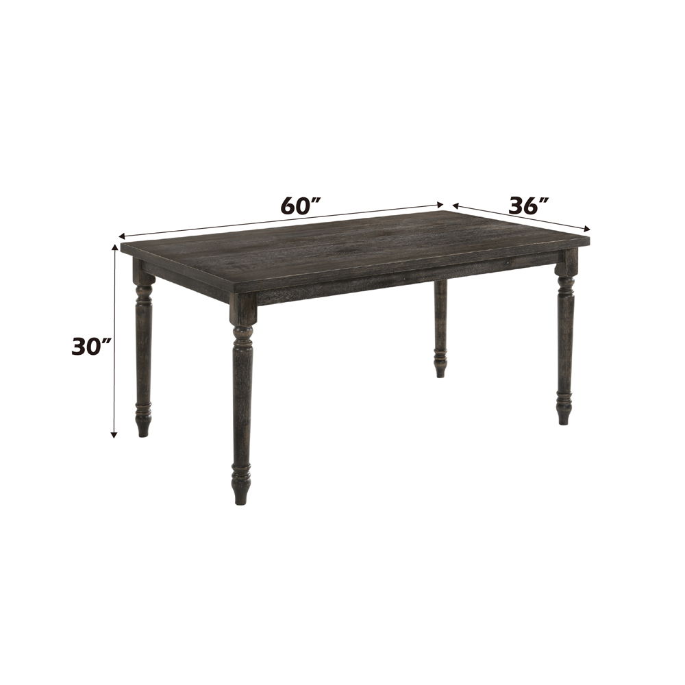 Claudia II - Dining Table - Weathered Gray, dark gray, view 6