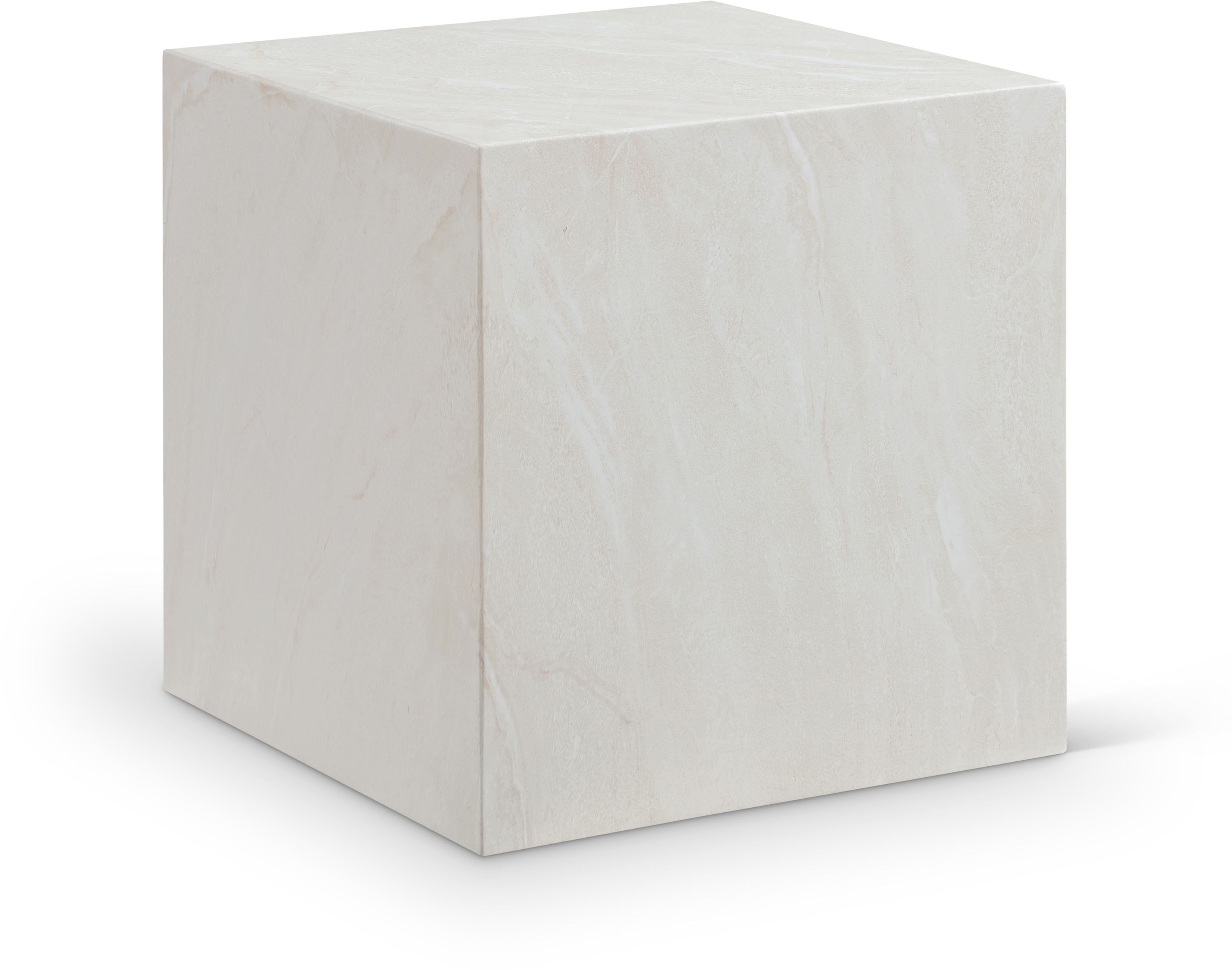 Piazza - Marble Finish Concrete End Table - White