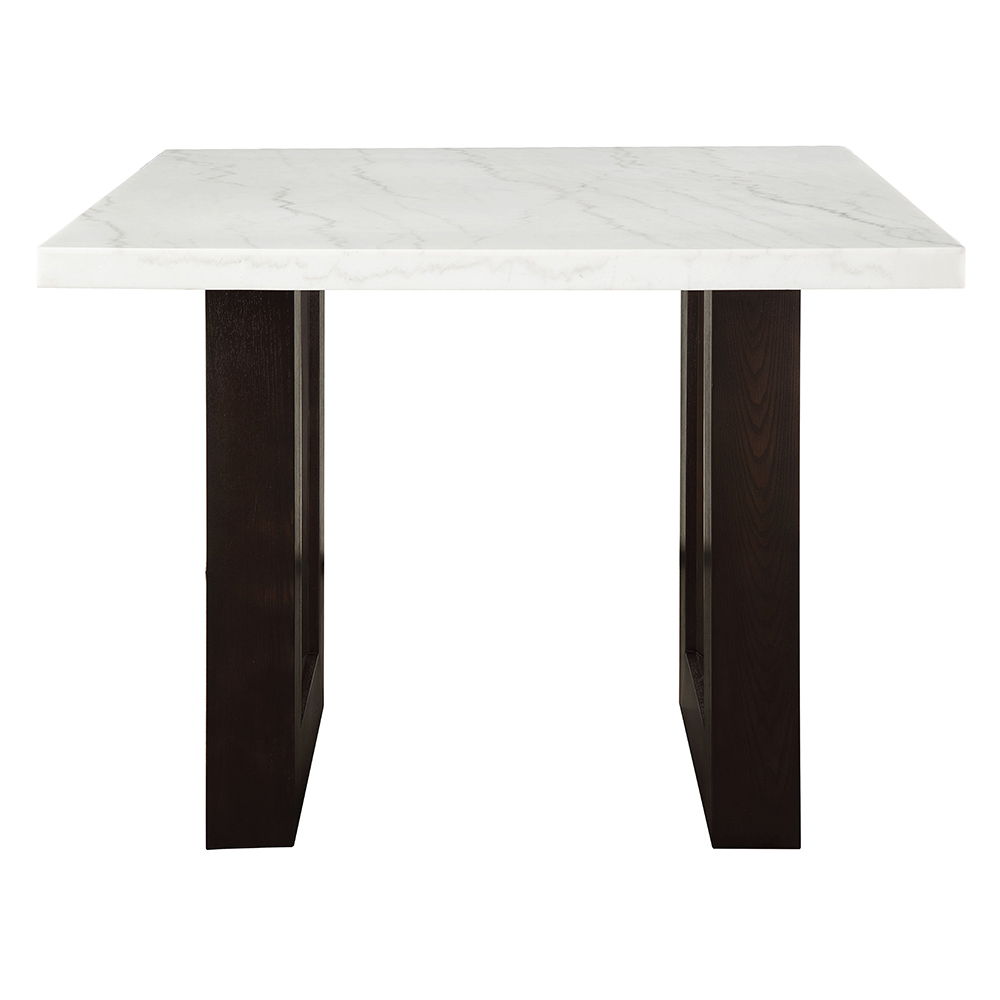 Edwyn - Counter Height Table - White Natural Marble Top & Espresso, dark brown, view 6