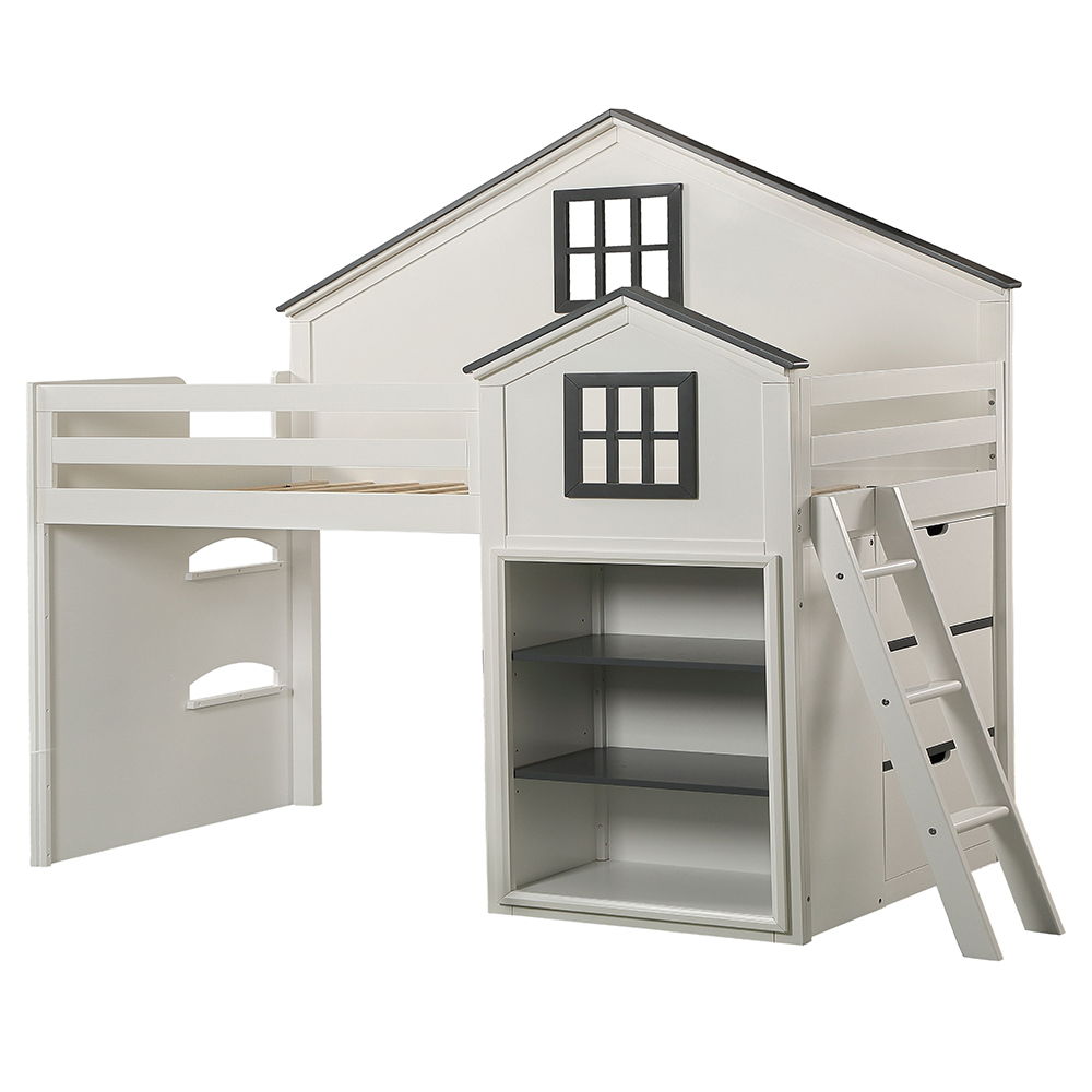Ratana - Loft Bed - Gray & White, white, view 5