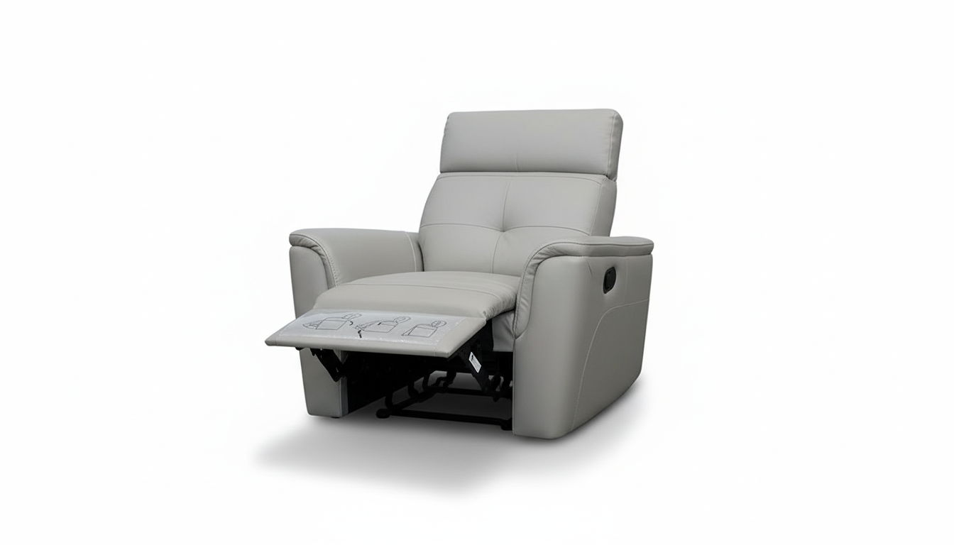 8501 - Chair With Manual Recliner - Light Gray