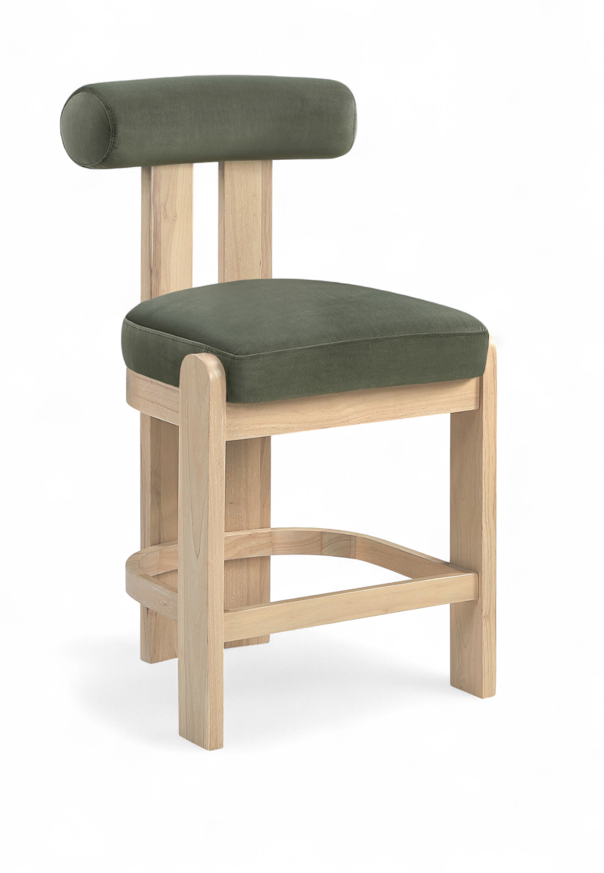 Arienzo - Velvet Performance Fabric Upholstered Counter Stool (Set of 2) - Green