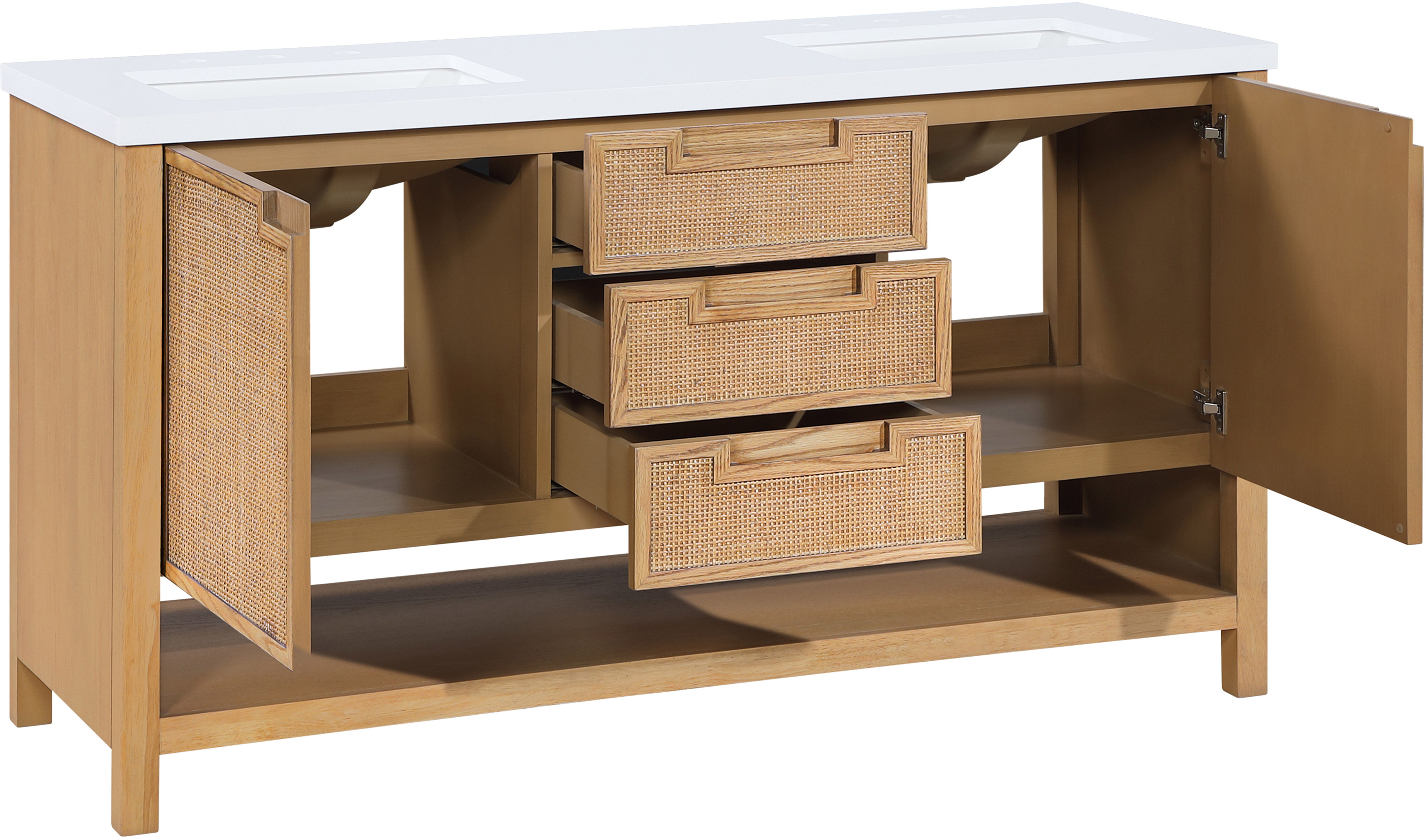 Soren - 60'' Bathroom Vanity - Natural / White