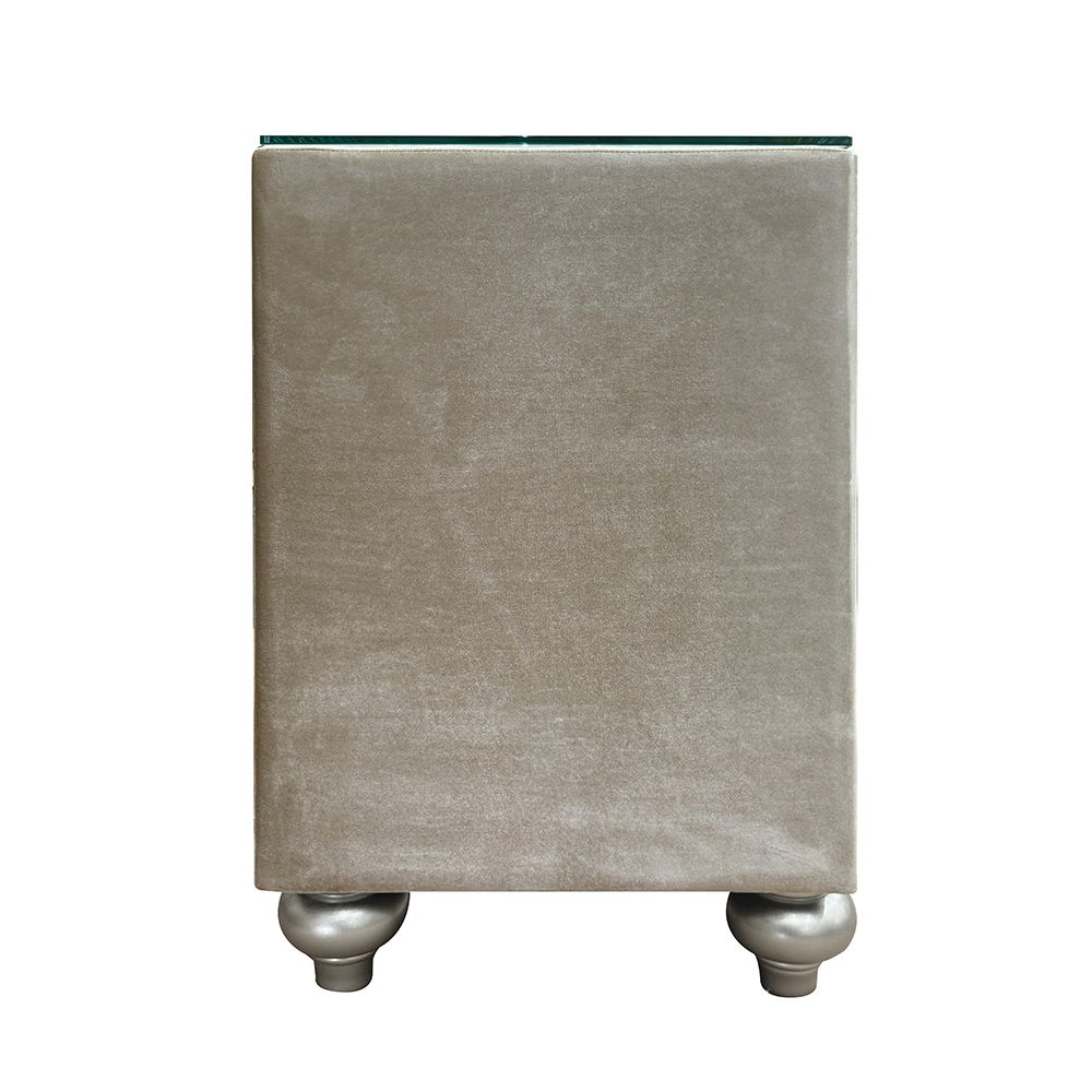 Lucienne - Nightstand - Beige Velvet, beige, view 4
