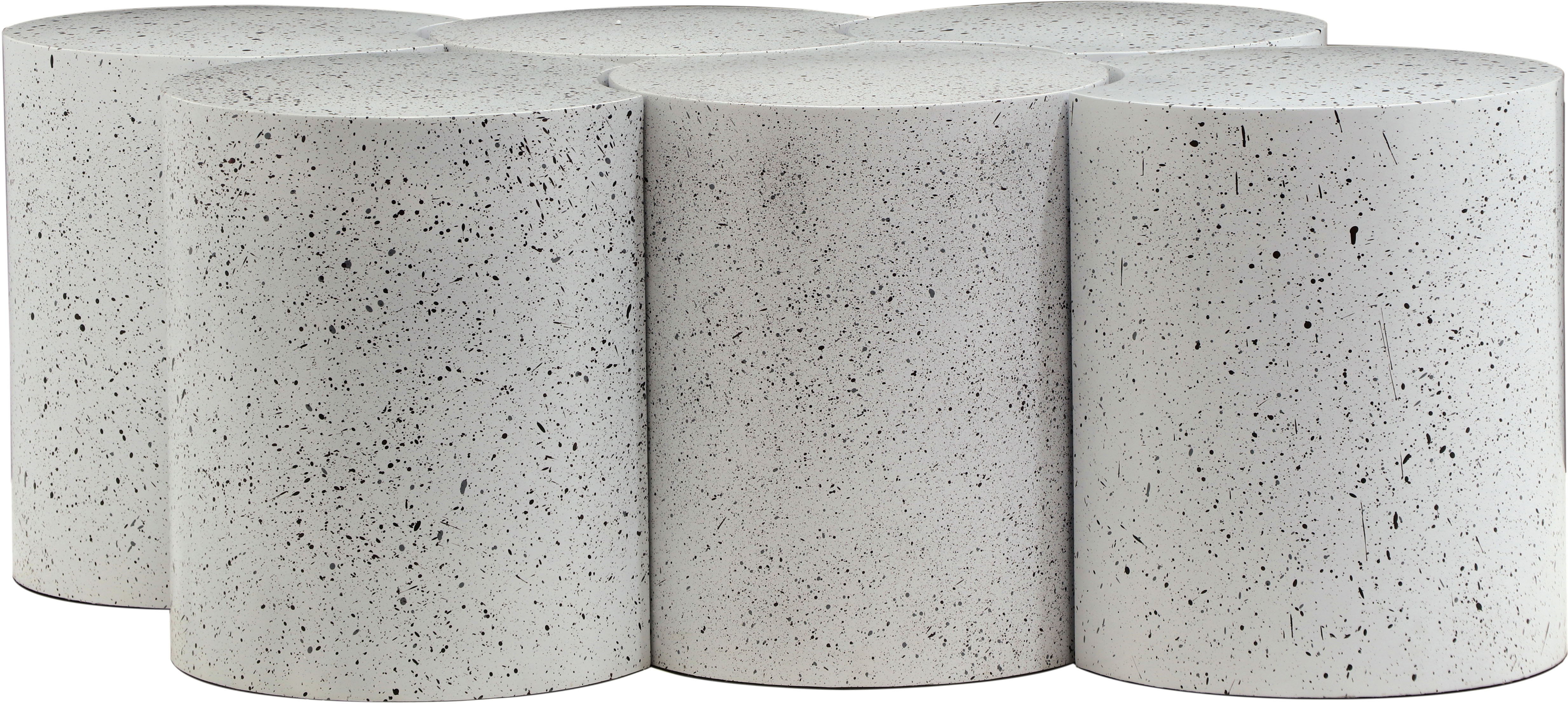 Dimple - 16" 6 Piece Modular Coffee Table - White Terazzo