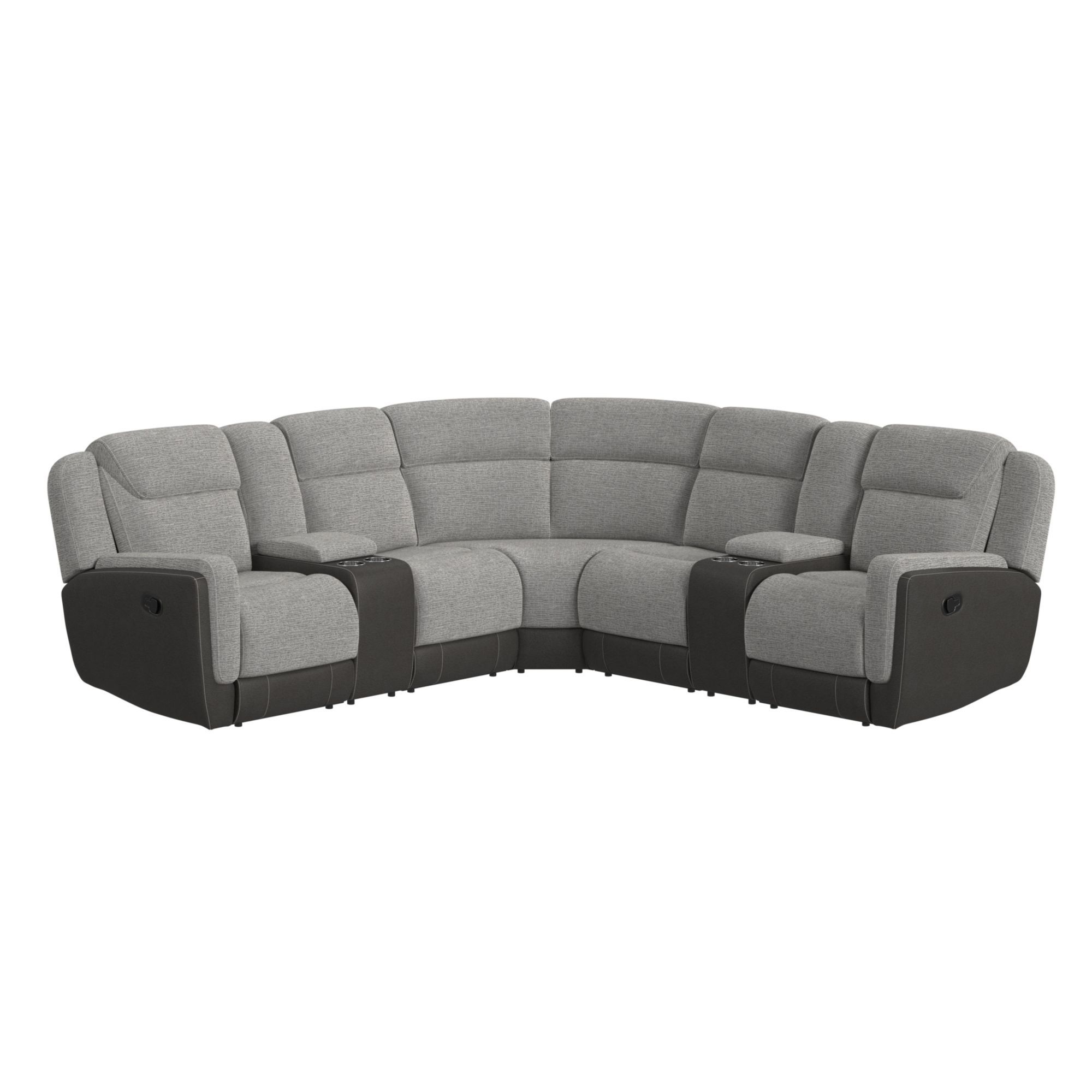 Hornet - 3 Piece Motion Sectional Set With Console - Rancho Gray
