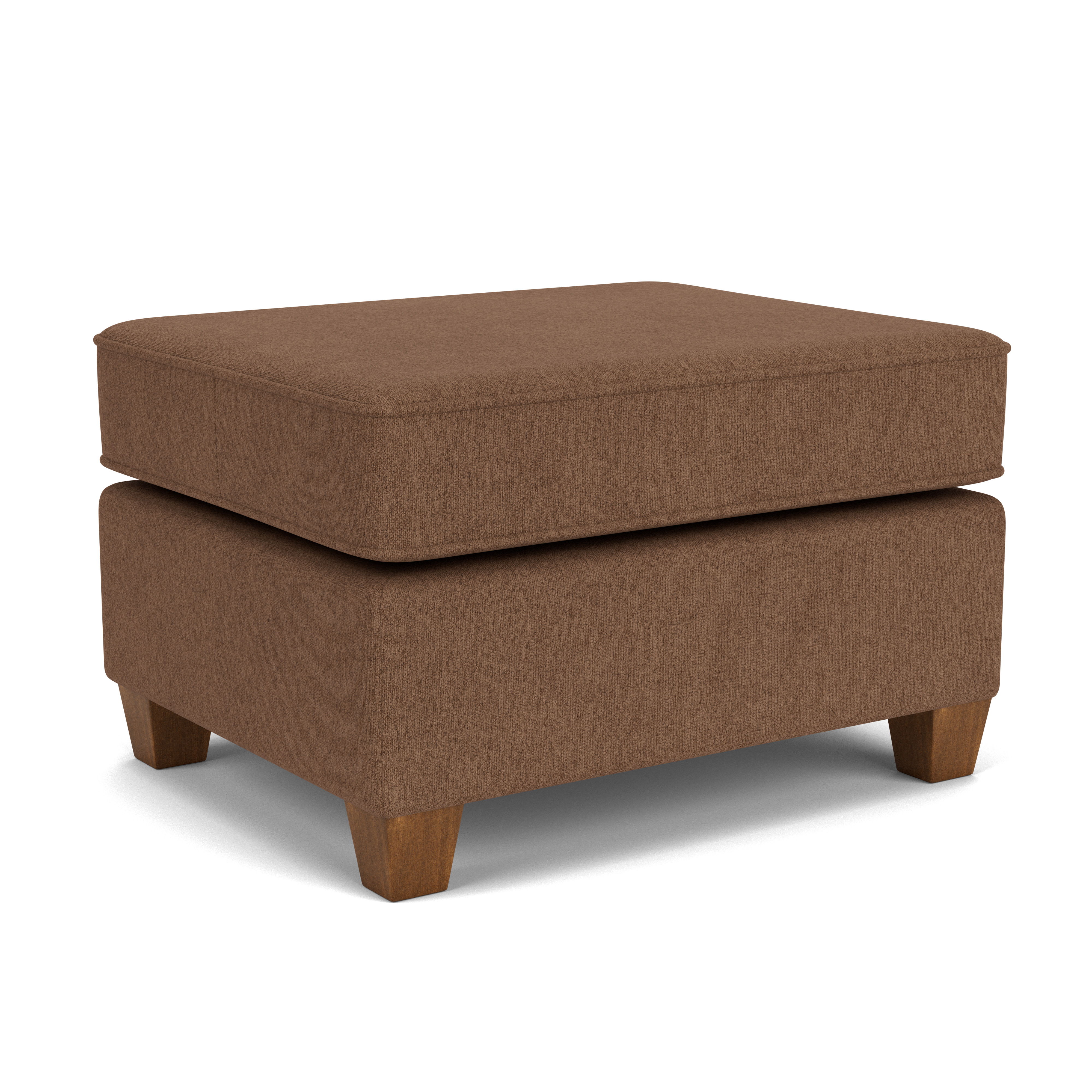 Nora - Fabric Ottoman, dark brown