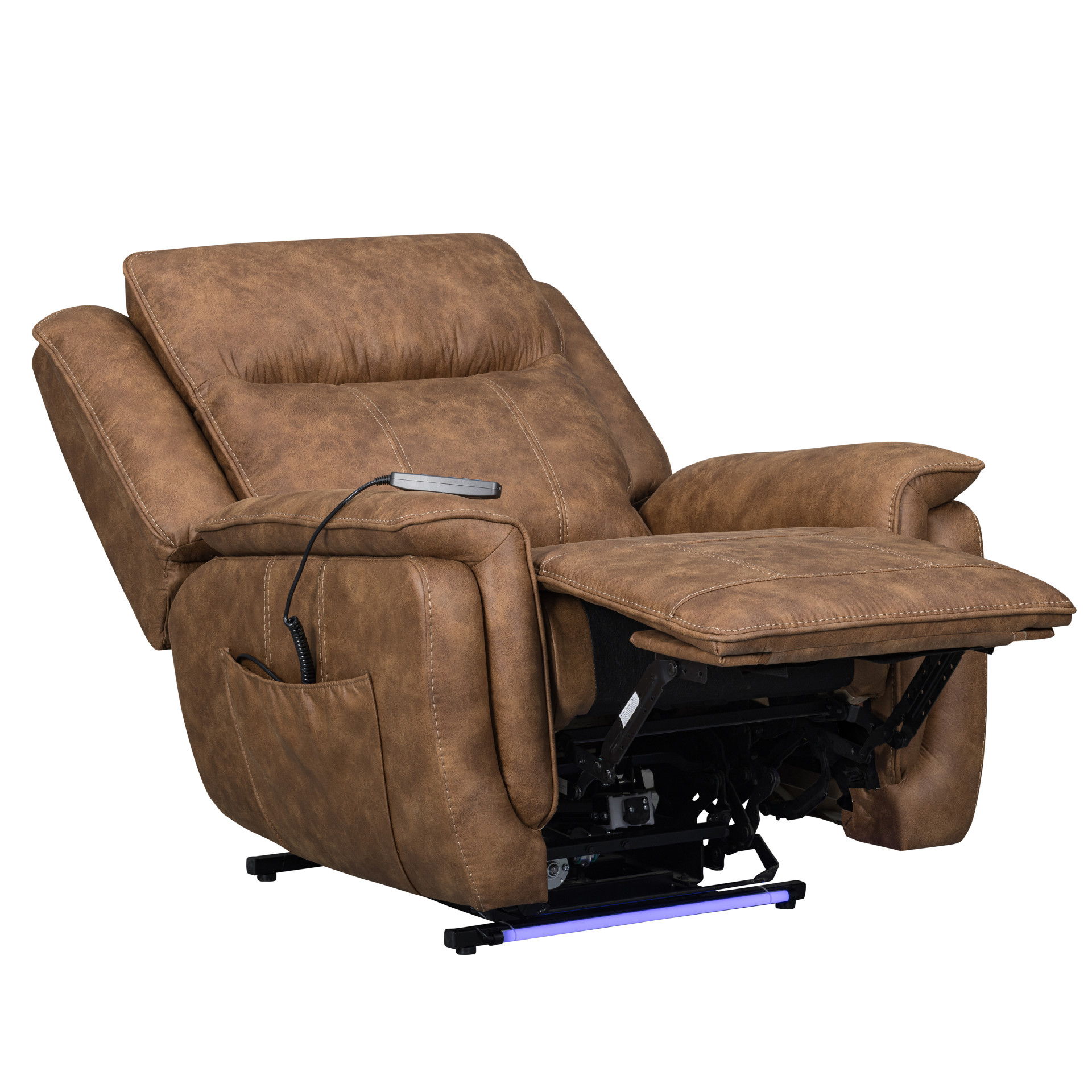 Kyra - Auto Glider Recliner With Power Headrest & Footrest - Saddle, light brown, view 4